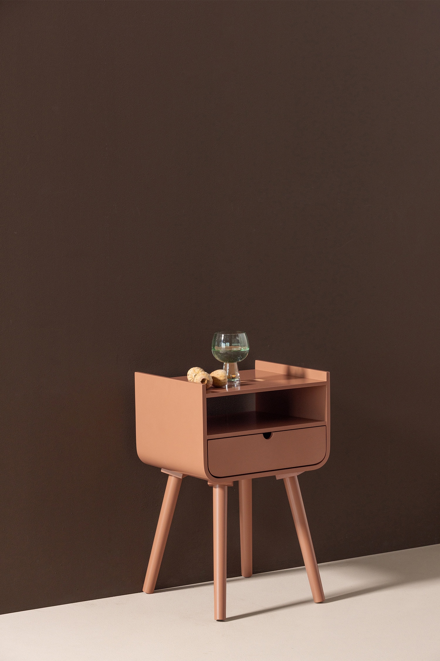Table De Chevet/table D’appoint Nils - Rose/Marron