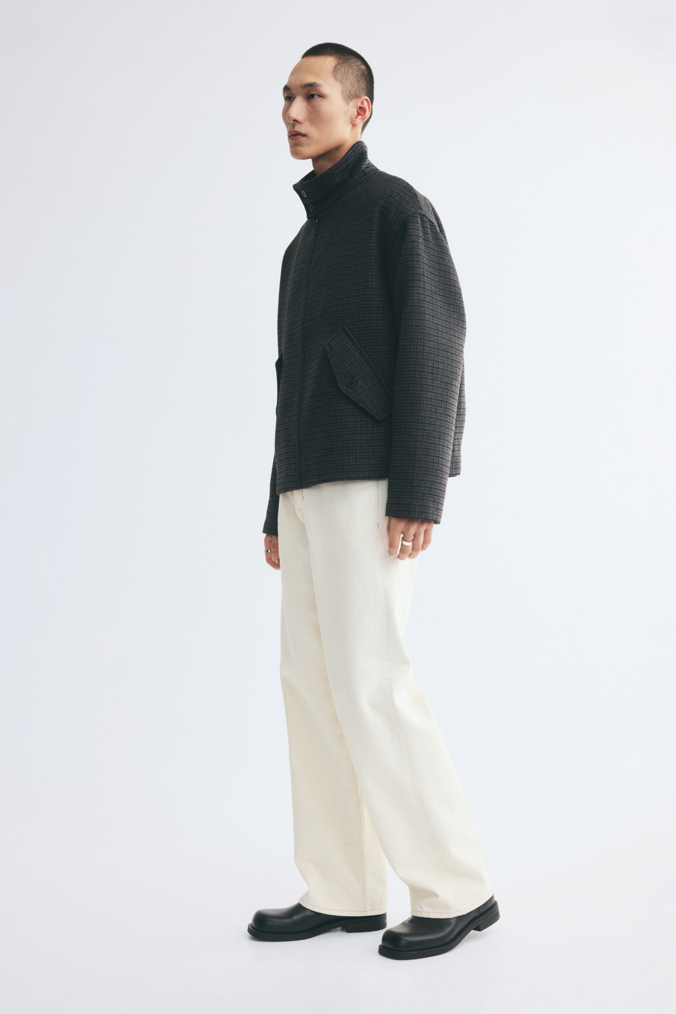 Stand-Up Collar Wool-Blend Jacket