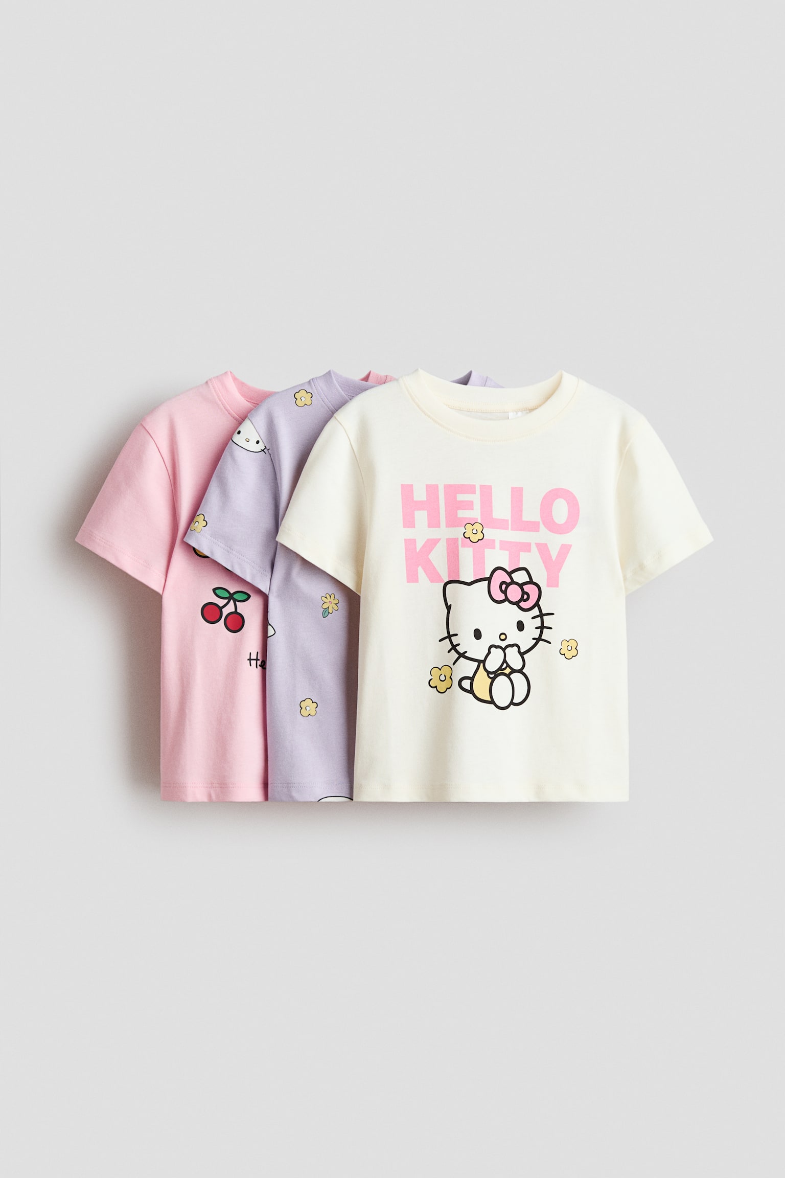 Bộ 3 áo jersey in hình - Màu tím nhạt/Hello Kitty