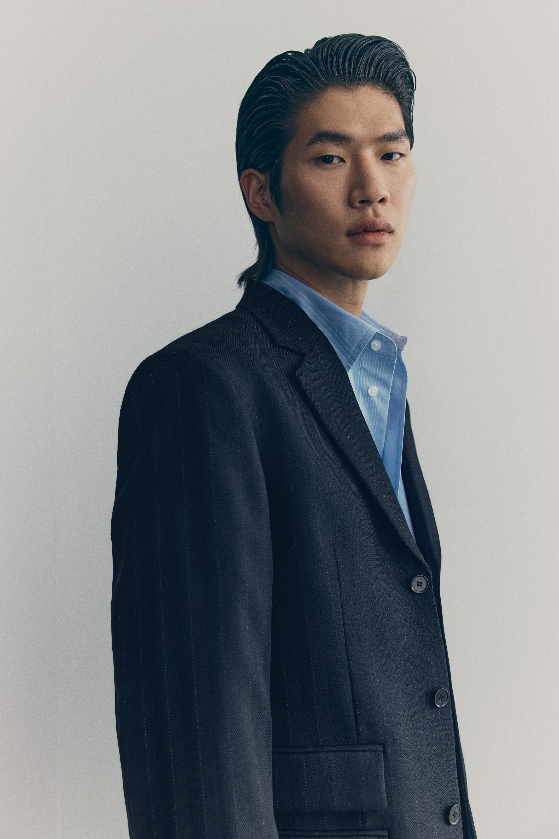 Men's Black Long Single-Breasted Wool Jacket | H&M US