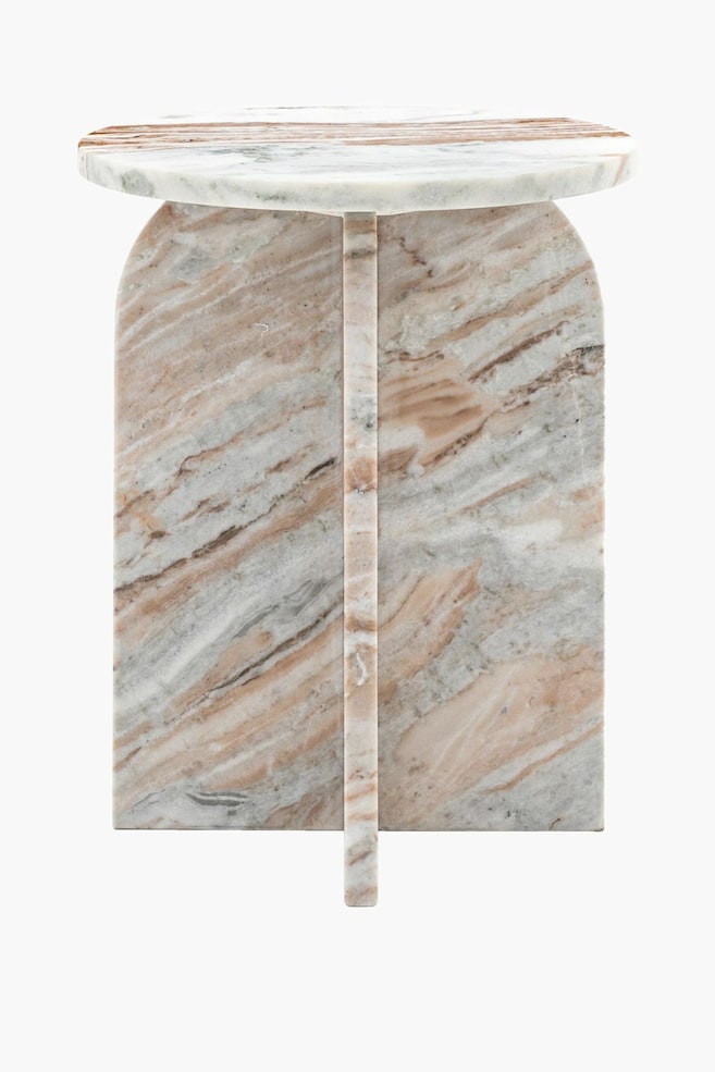 Marble Side Table - Natural/Black/White - 1