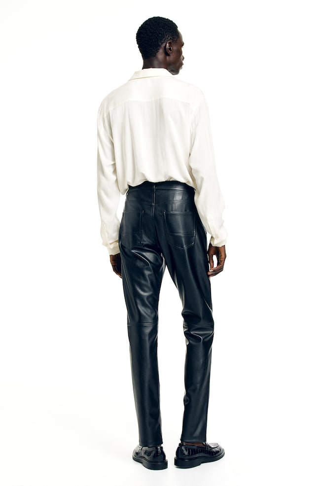 Pantaloni Slim Fit - Nero/Marrone scuro - 5