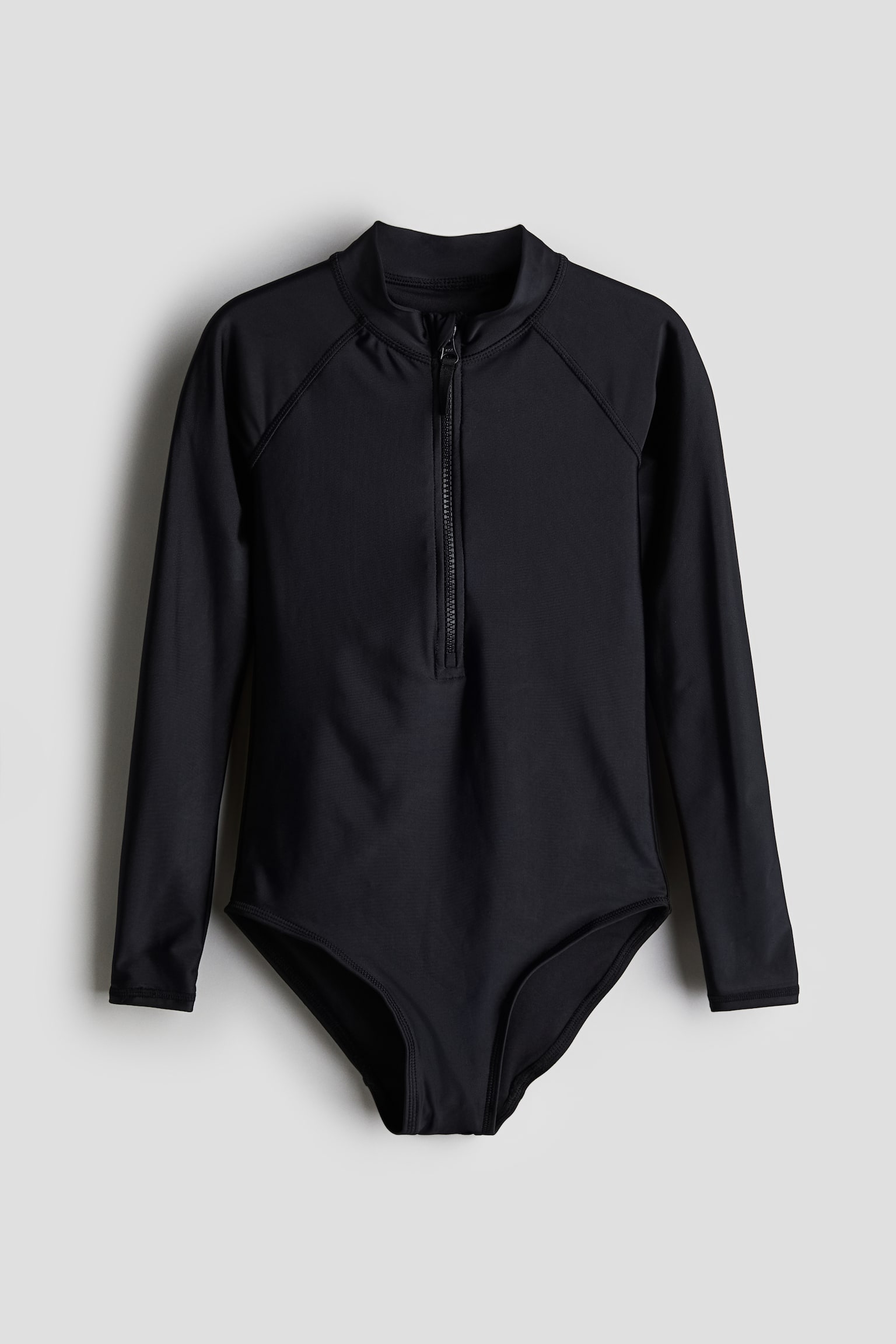 Long-Sleeved Swimsuit - Black - 1