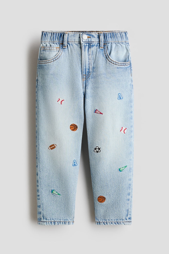 Loose Fit Jeans - Light denim blue/sports theme/Light denim blue/dinosaurs - 1