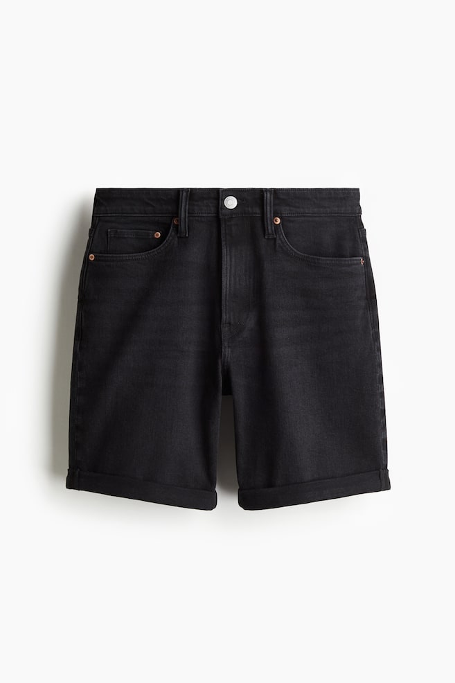 Slim Denimshorts - Schwarz/Denimblau - 1