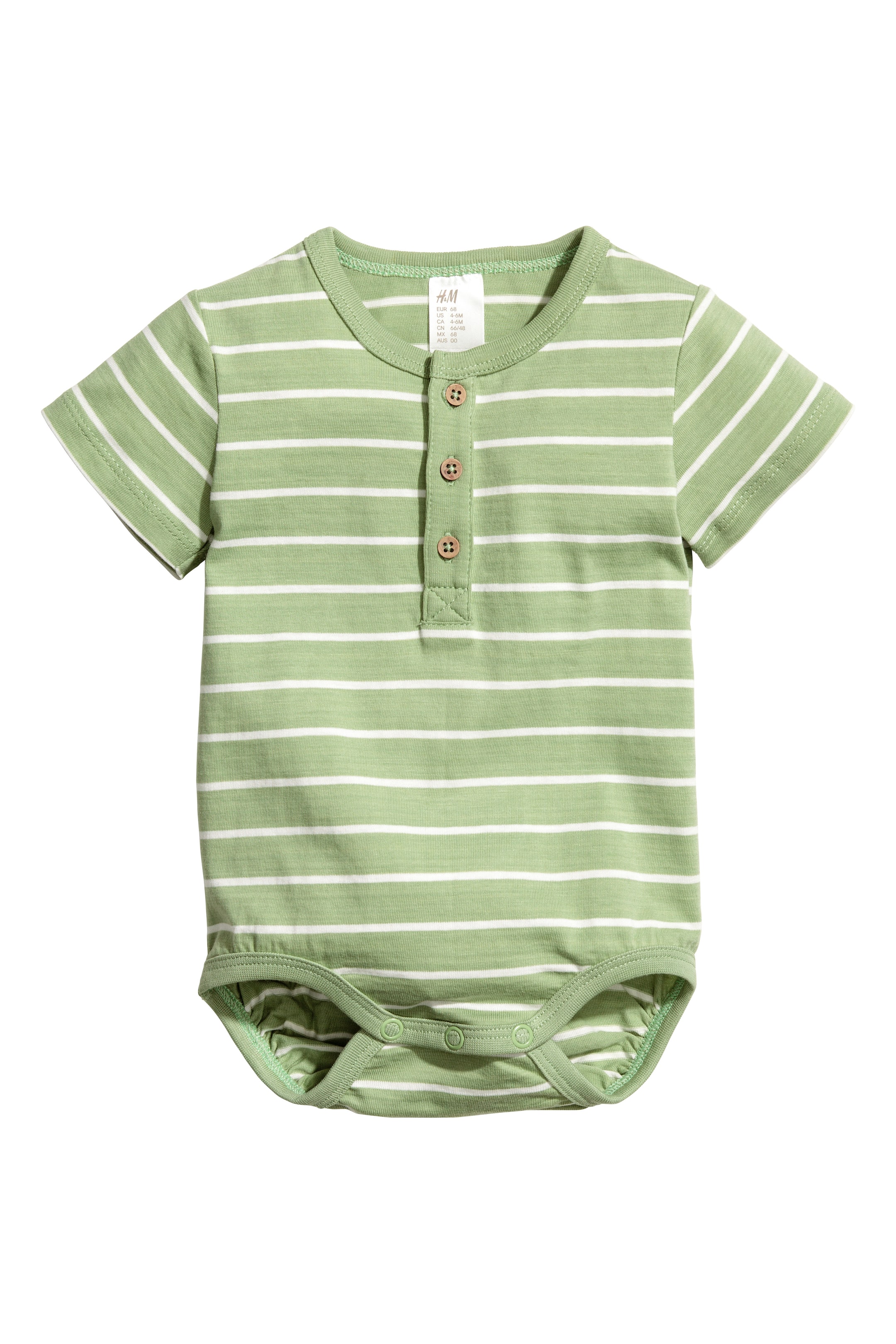 View larger image: 2-pack short-sleeved bodysuits - Light green - Kids | H&M GB 1