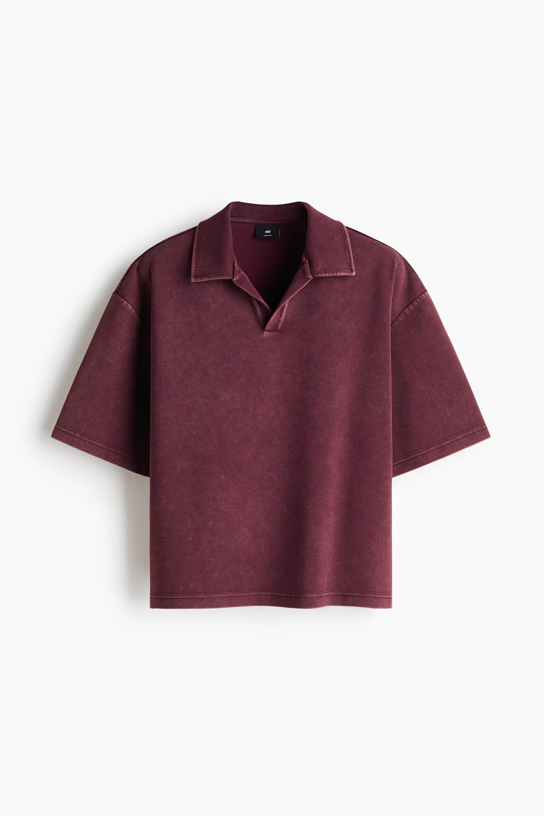 View larger image: Oversized Fit Polo shirt - Washed burgundy - Men | H&M 1