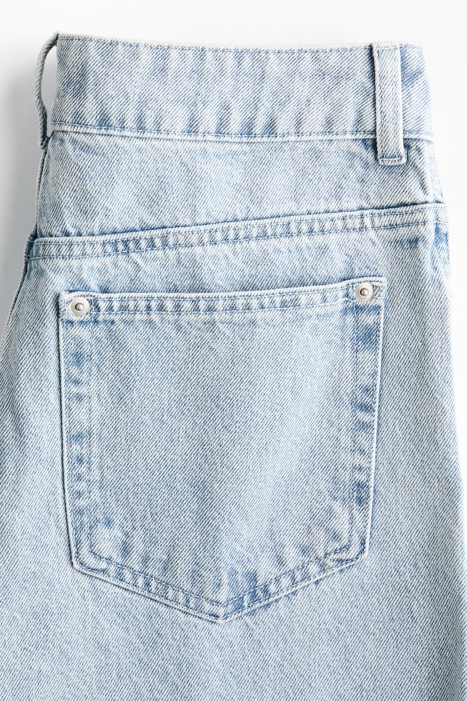 Barrel Leg Regular Waist Jeans - Pale denim blue/Cream - 3