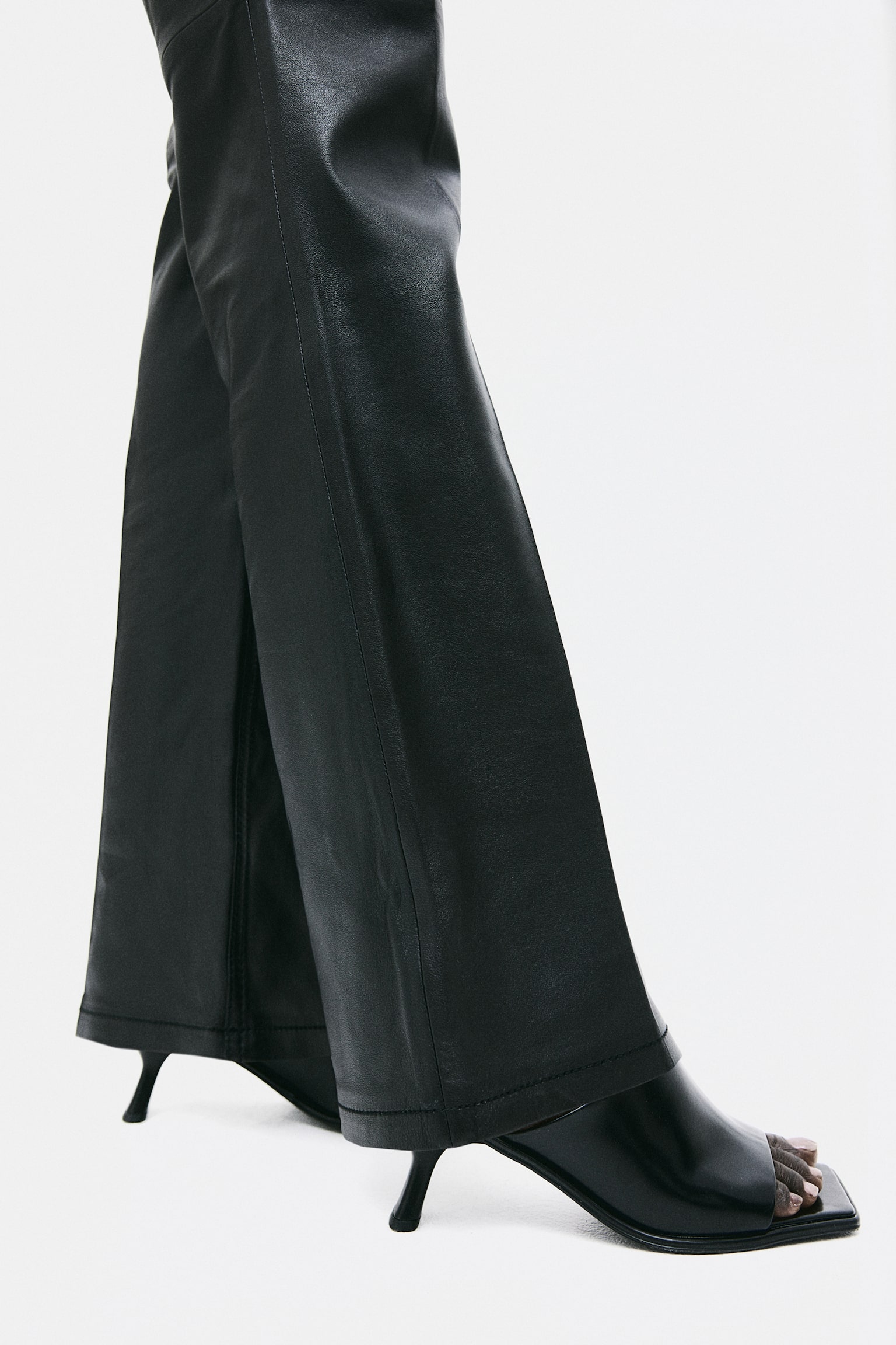 Leather Pants - Black/Grey - 4