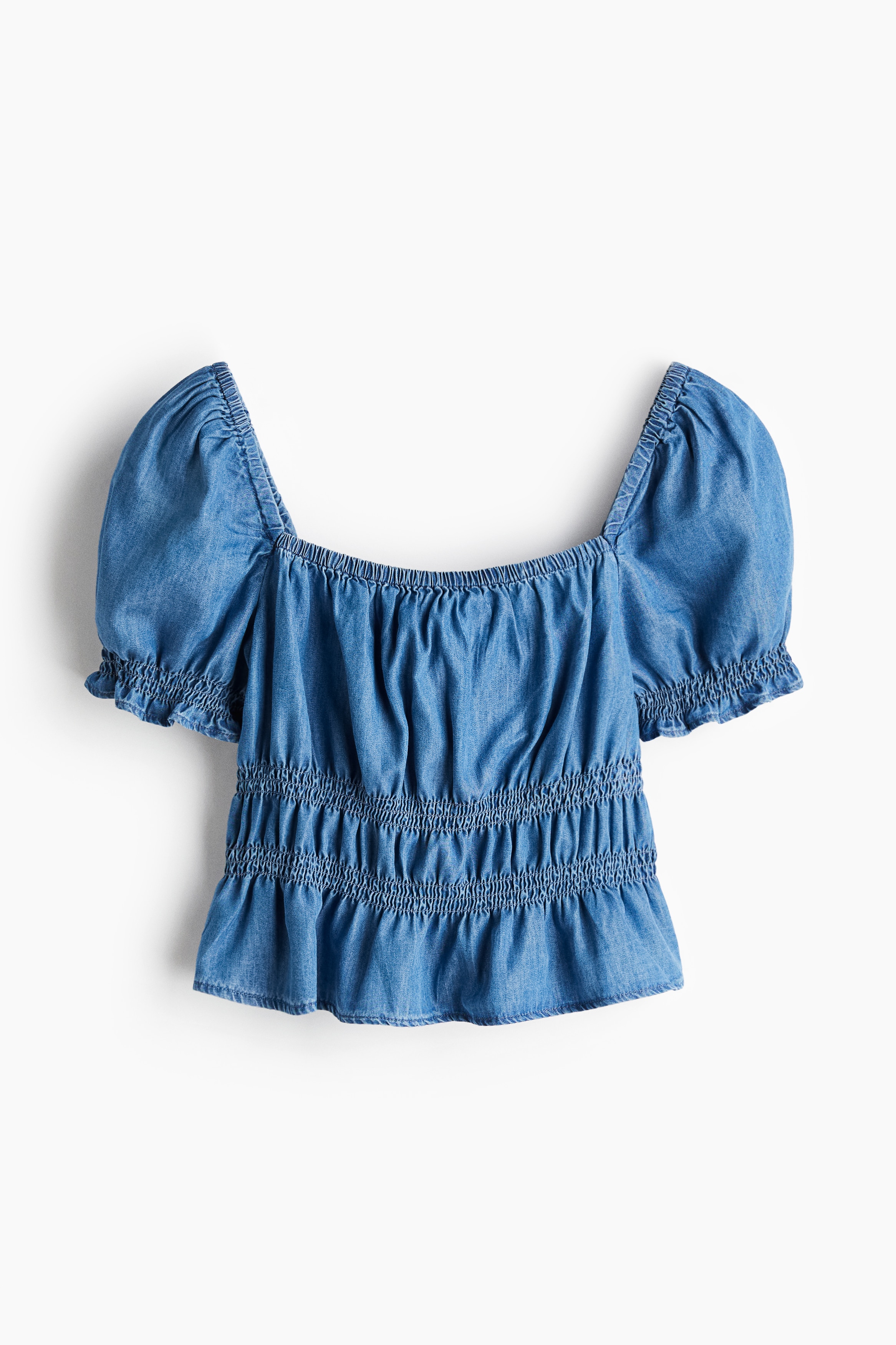 Smocked blouse - Denim blue/Denim blue