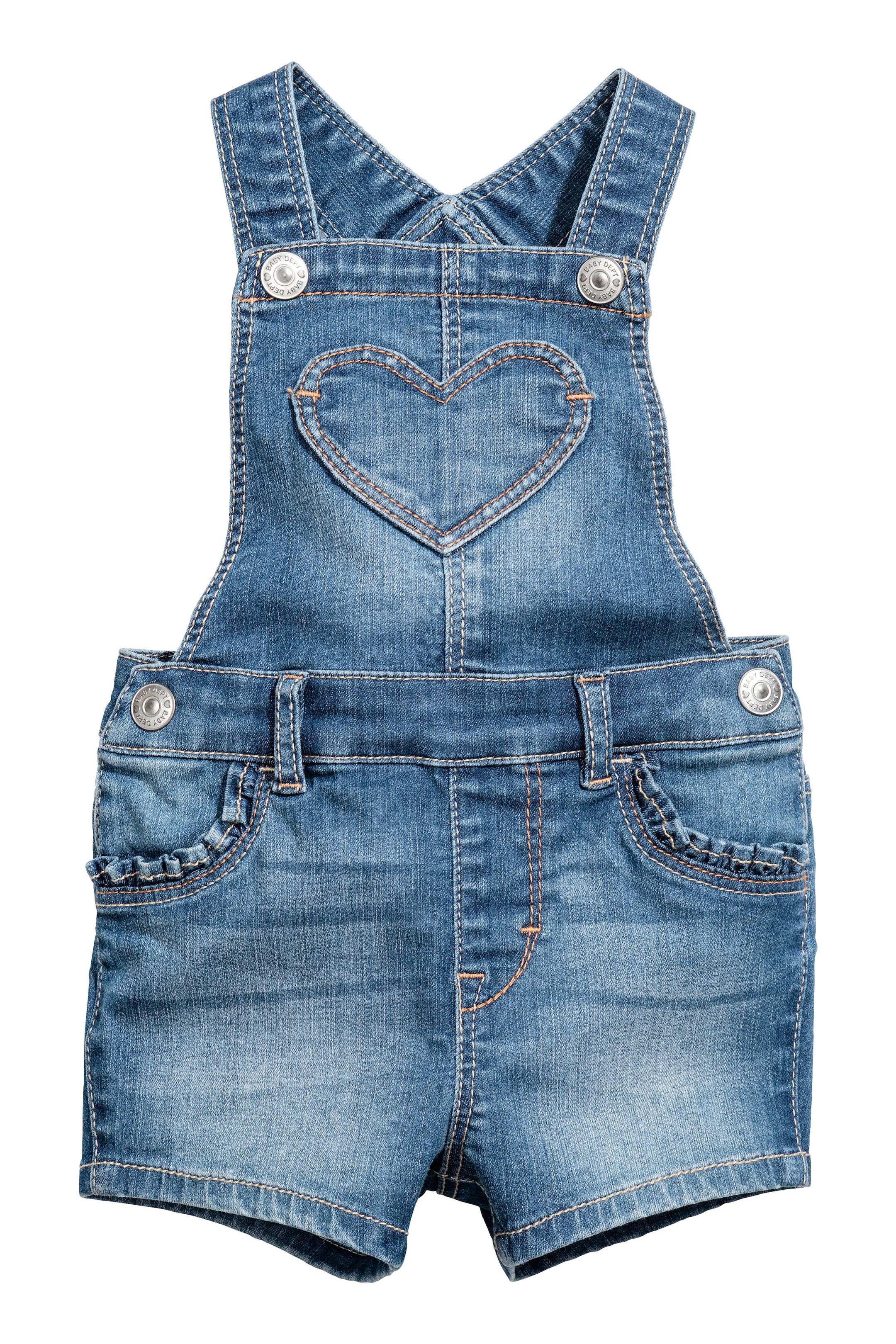 View larger image: Denim dungaree shorts - Denim blue - Kids | H&M GB 1