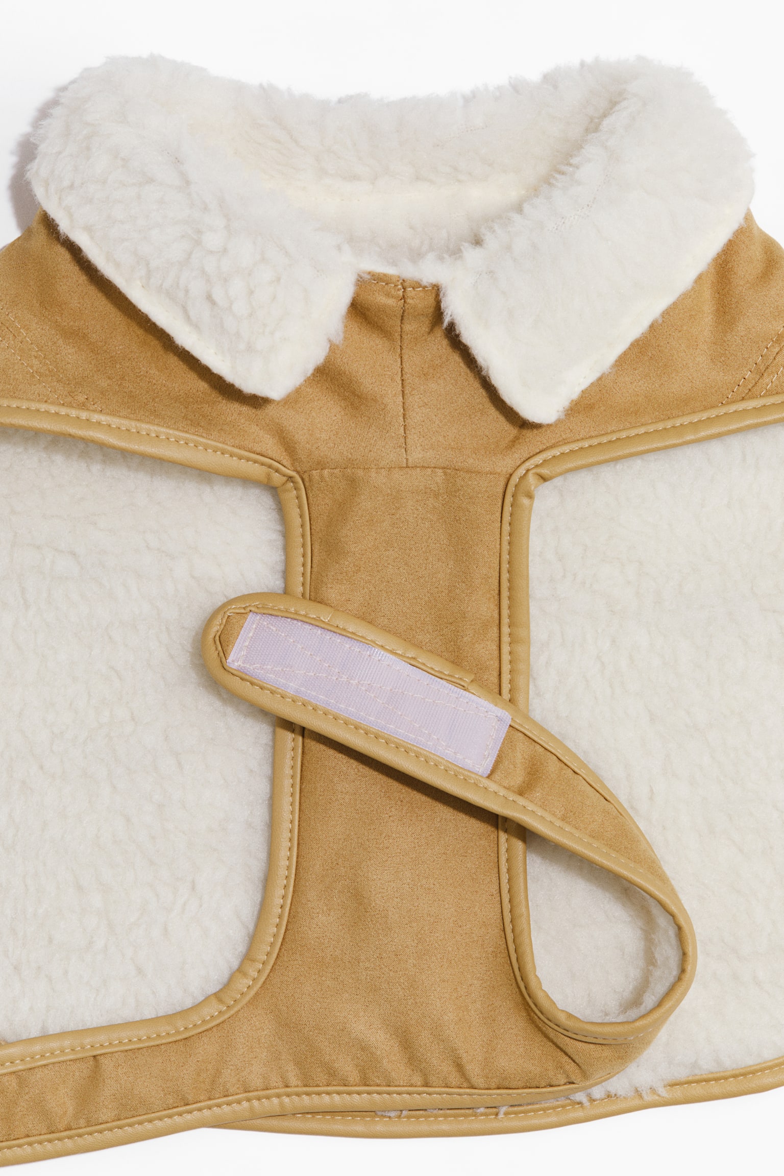 Teddy-lined dog coat - Beige/Dark brown - 4