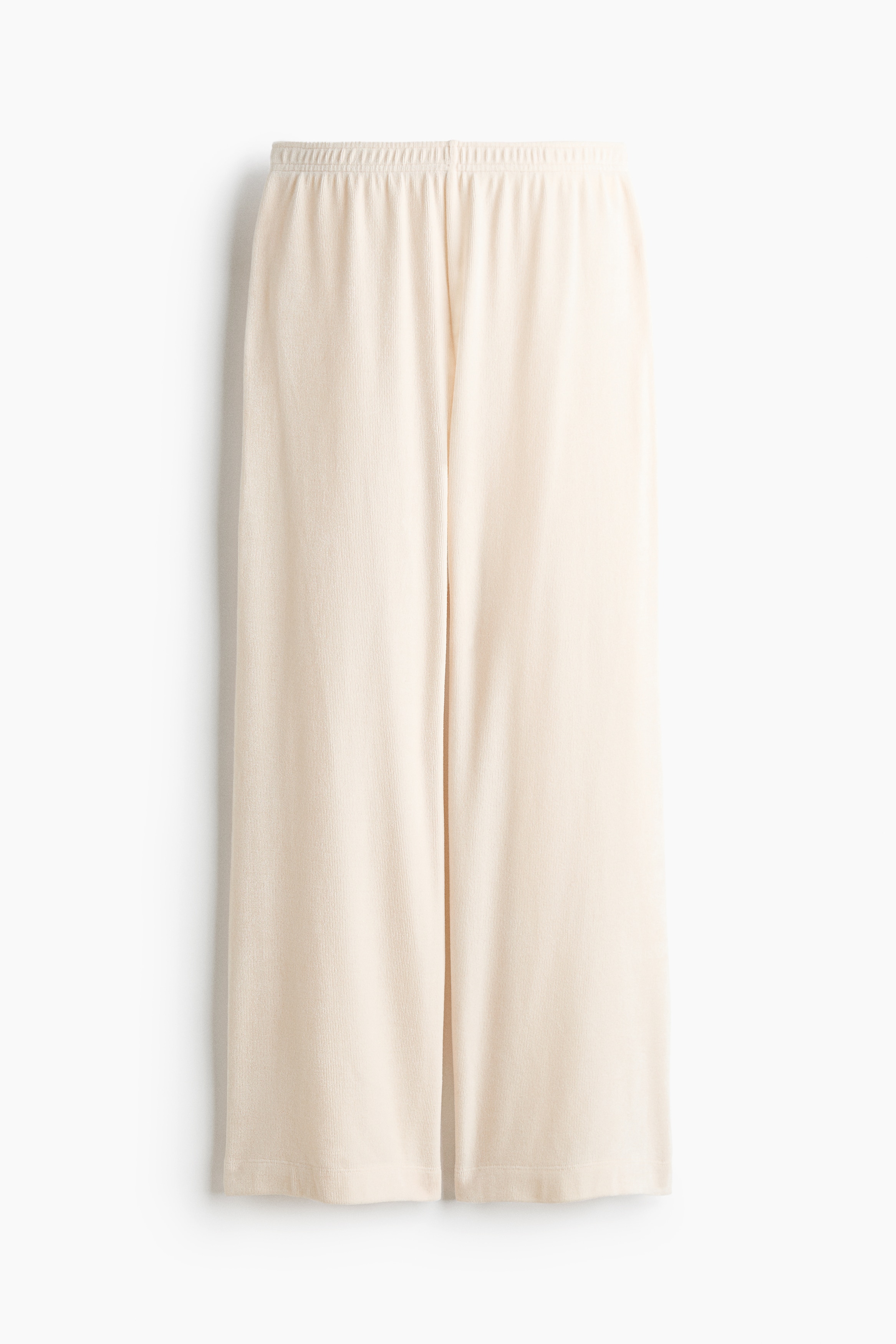 Ribbed velour trousers - Cream/Black