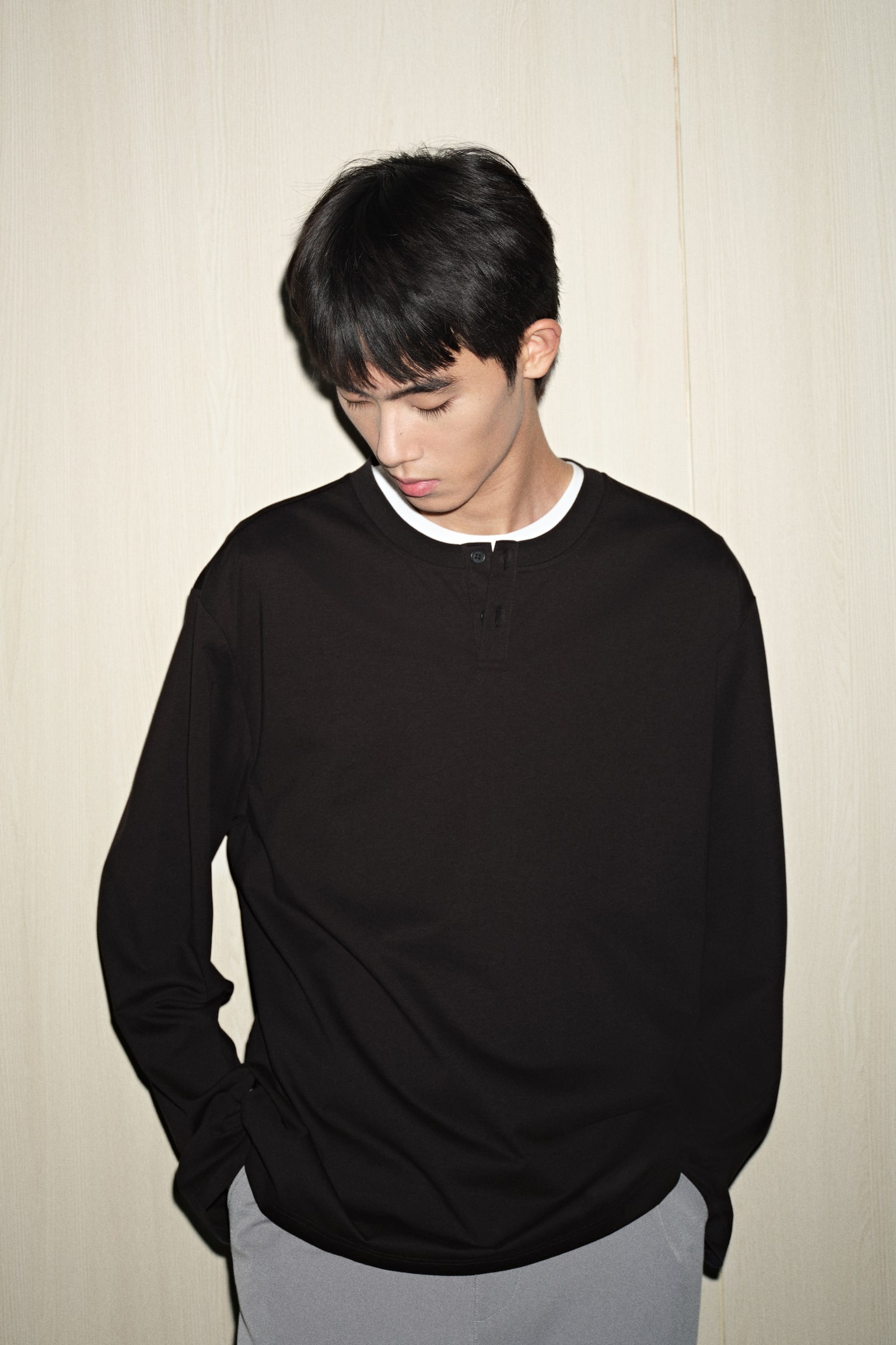 저지 탑 루즈핏 - 블랙/화이트 - 4