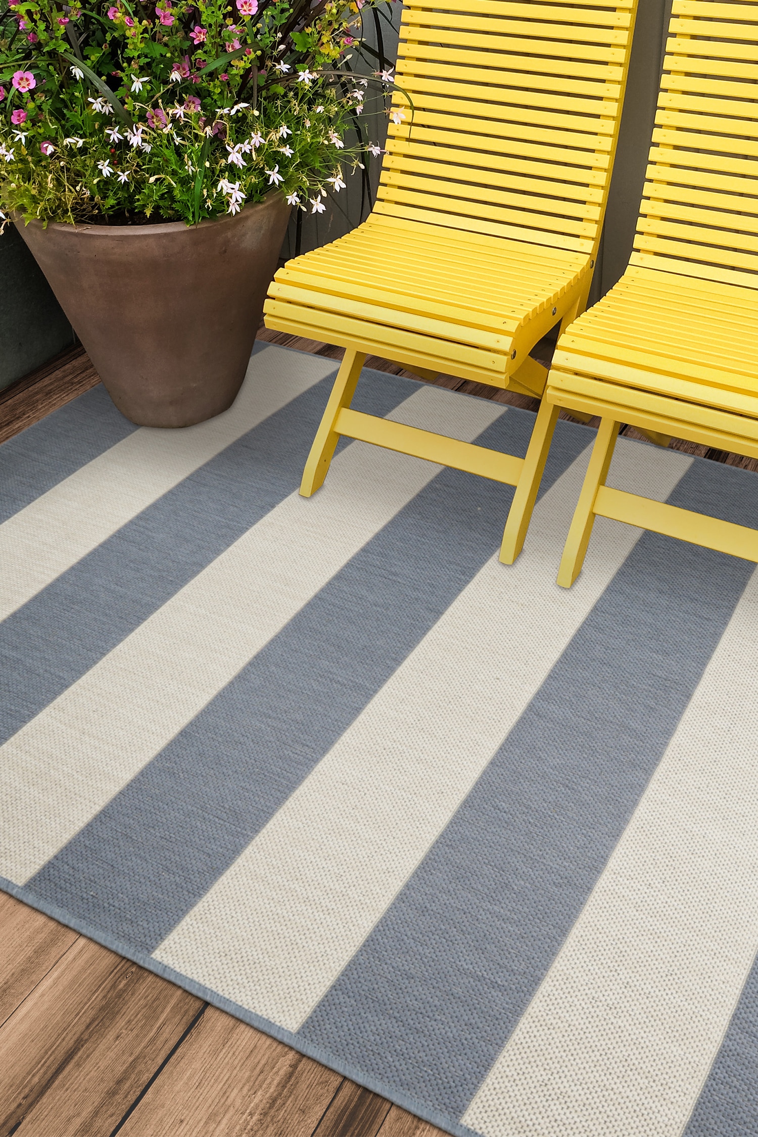 Tapete De Interior E Exterior Metro - Azul/Cinzento/Preto