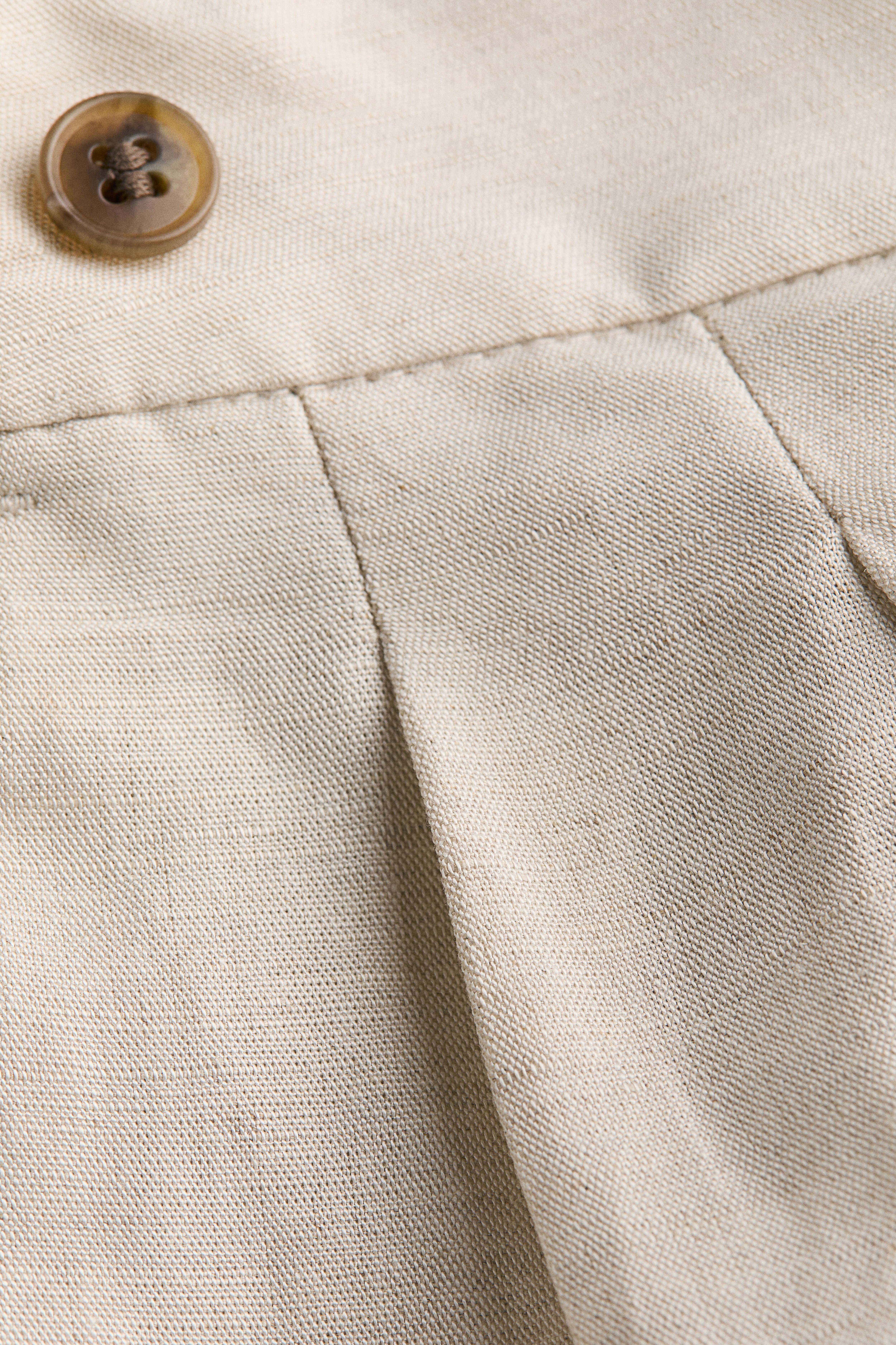 Linen-Blend Dress Pants