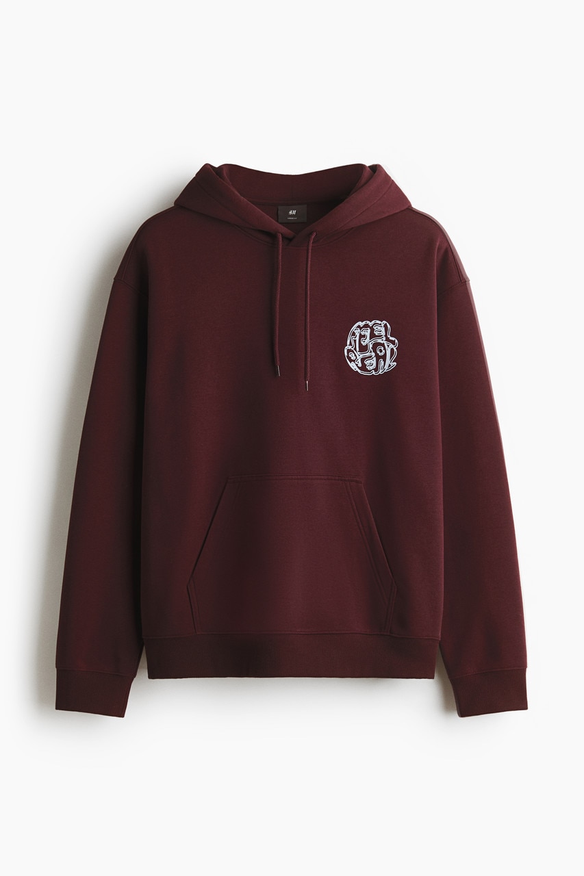 Men's Dusty pink/Herbarium Archives Loose Fit Printed Hoodie | H&M US