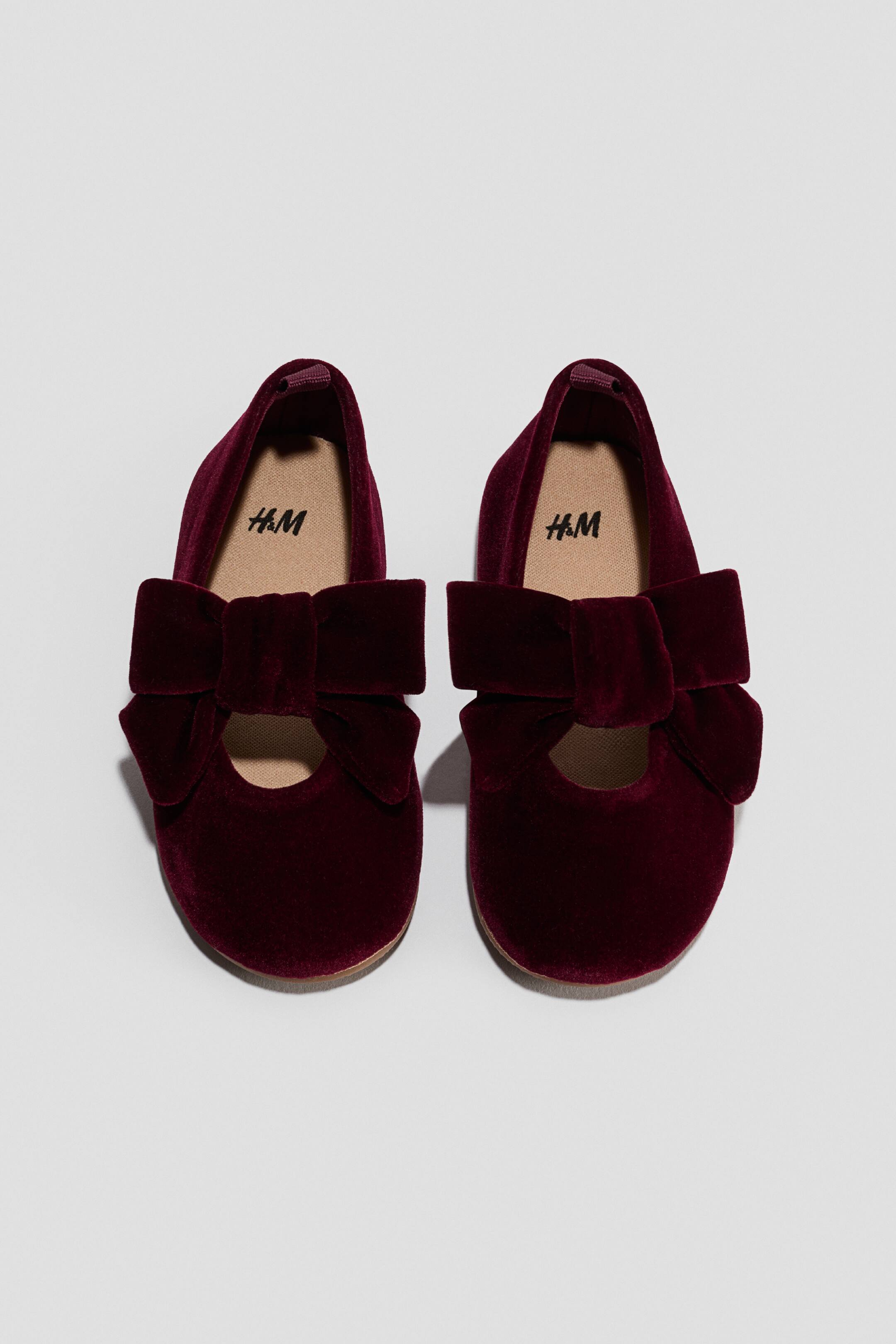 View larger image: Velvet ballet flats - Red - Kids | H&M 1