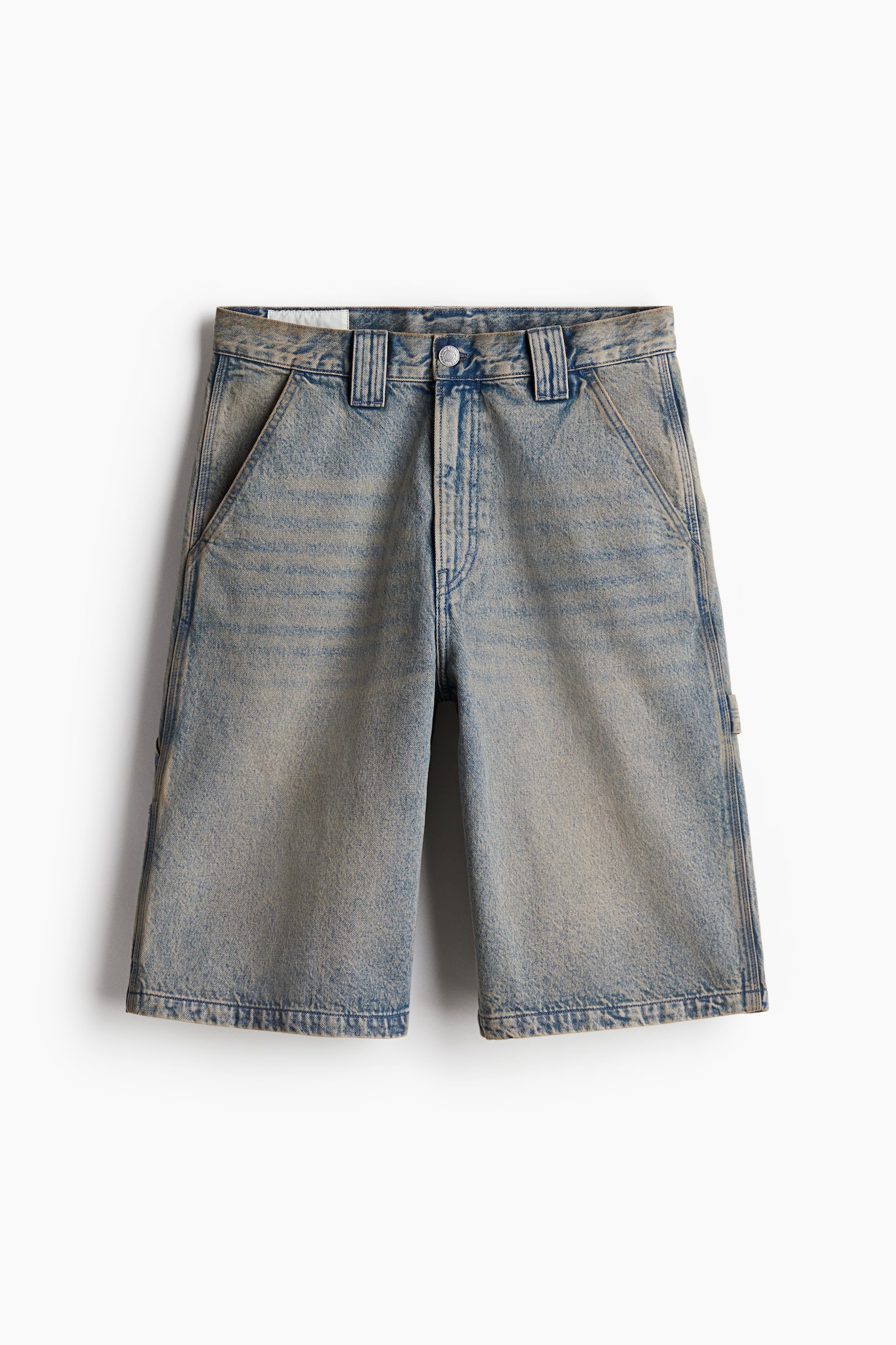 Baggy Denim carpenter shorts - Denim blue/Beige - 2