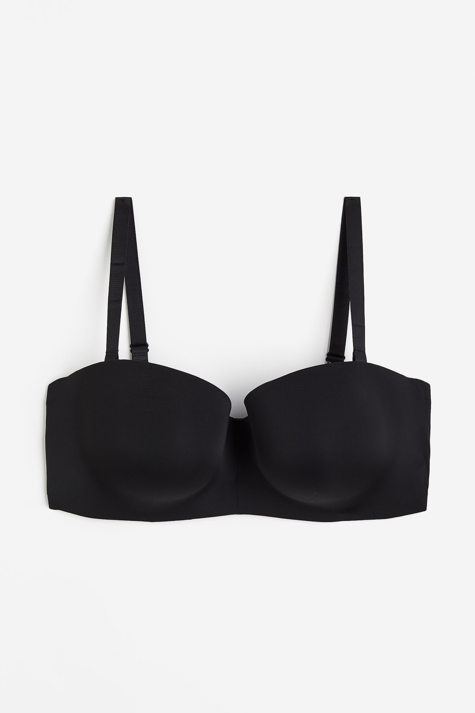 Padded microfibre balconette bra - Black - 1