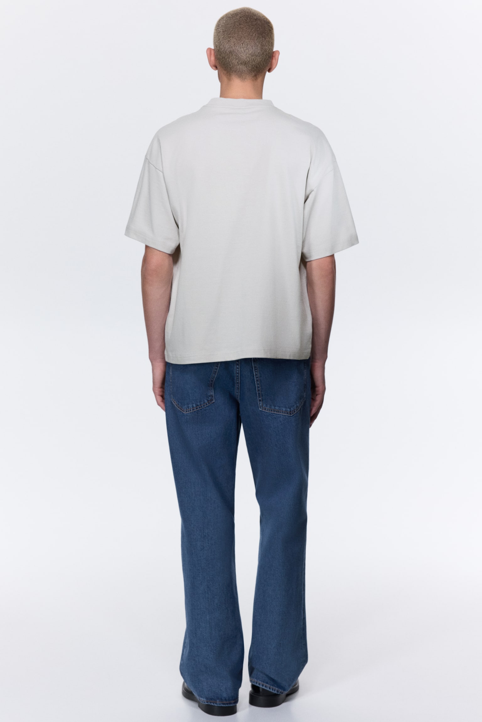 Oversized Fit Cotton T-shirt - Light grey/White/Black/Blue - 4