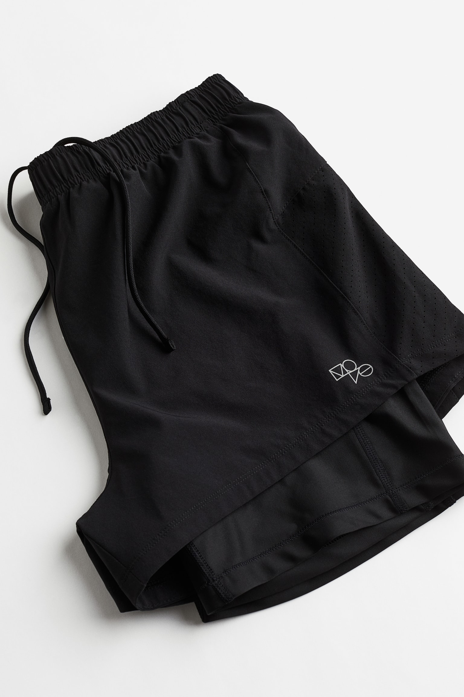 Double-layered running shorts in DryMove™ - Black - 3