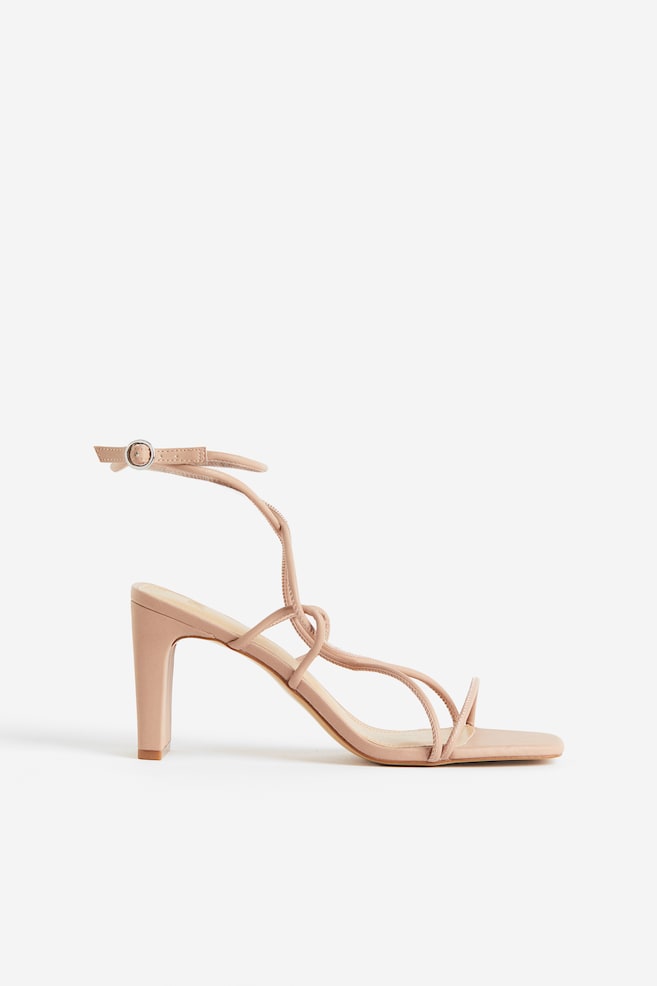 Heeled strappy sandals - Beige/Silver-coloured - 2