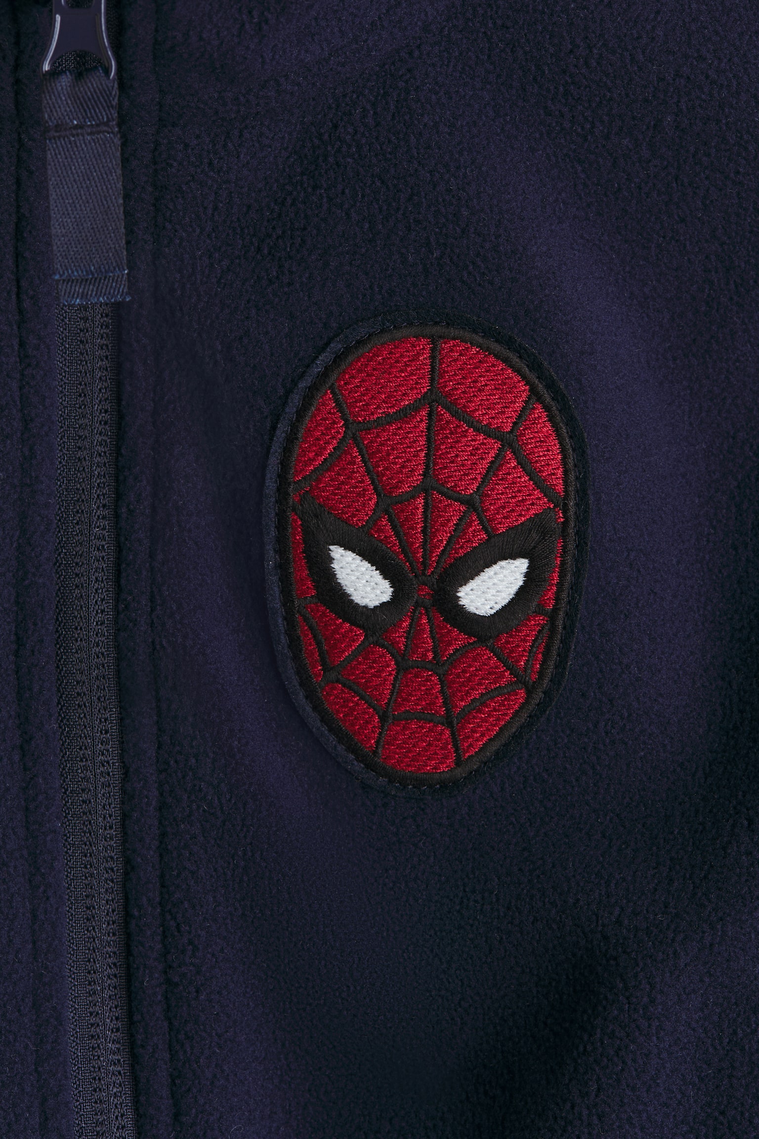 Embroidery-detail fleece jacket - Navy blue/Spider-Man - 2