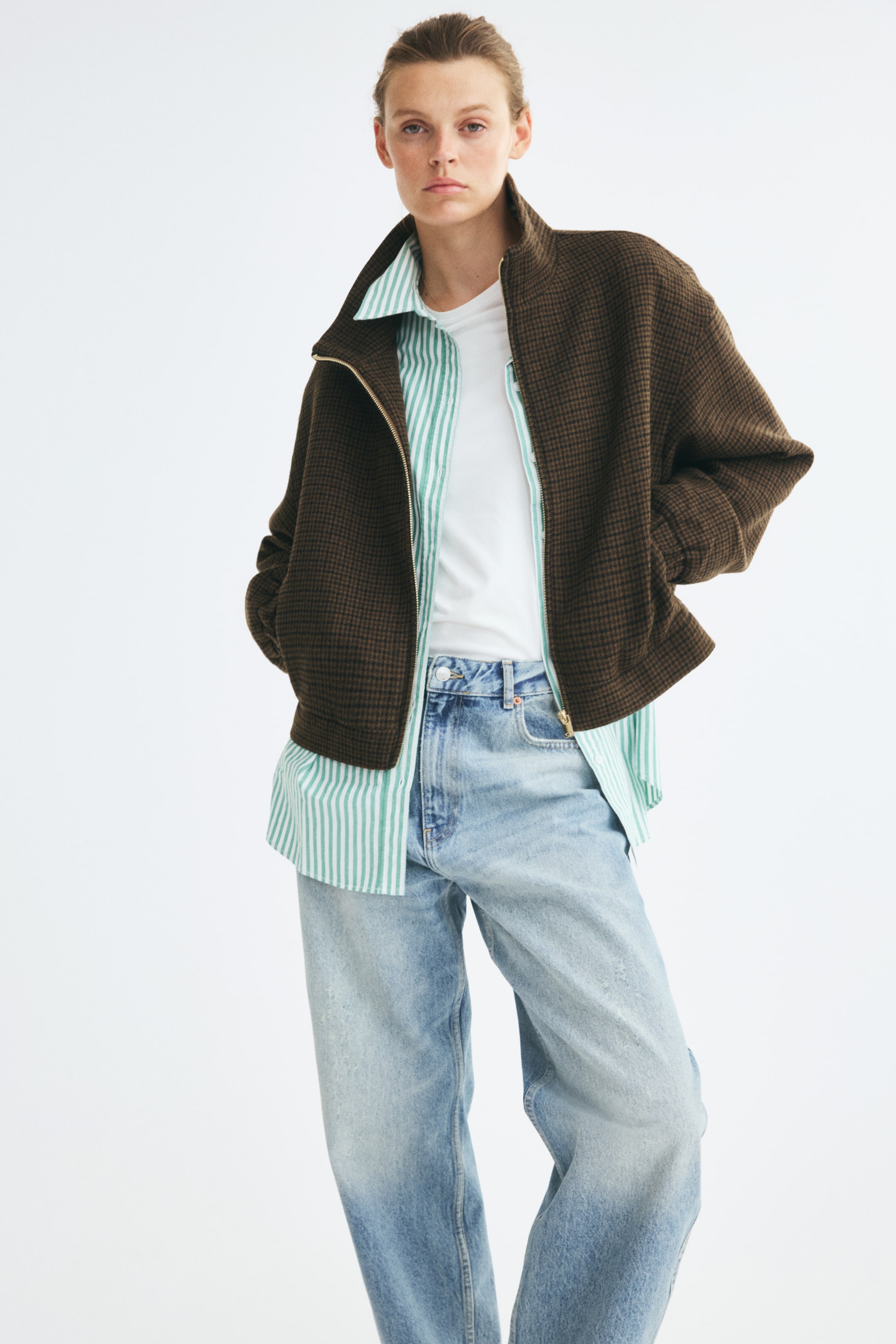 Женские куртки H&M Stand-Up Collar Wool-Blend Jacket — фото 5