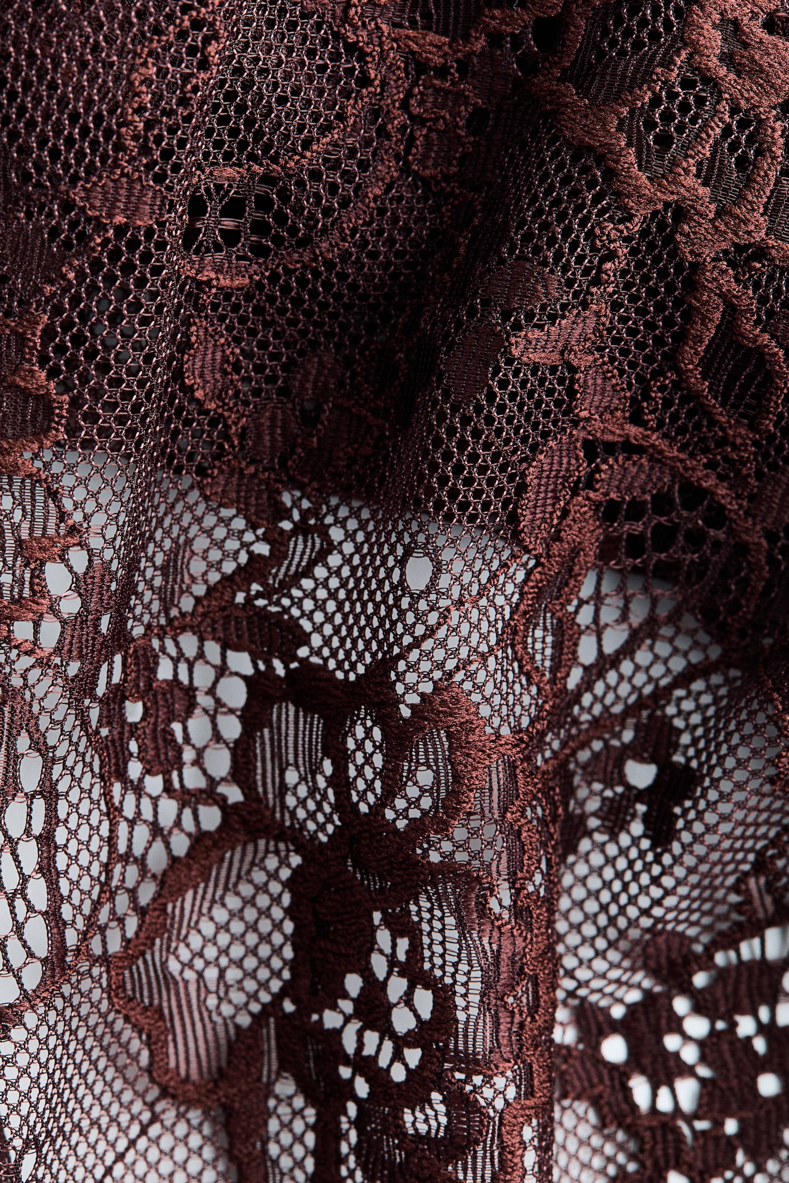 Женское платье H&M Square-Neck Lace, цвет: Тёмный коричневый — фото 5