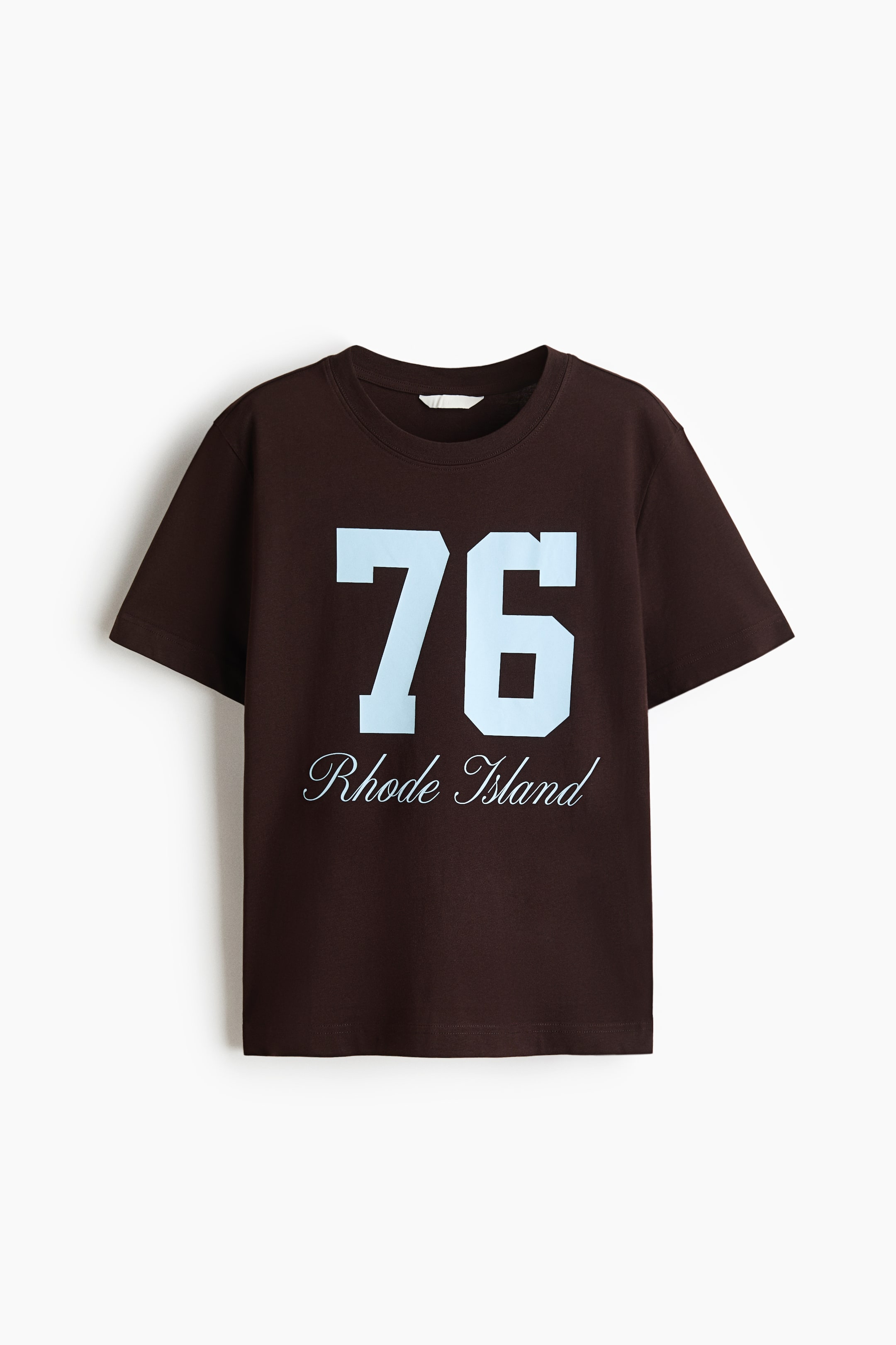 View larger image: Printed cotton T-shirt - Brown/Rhode Island - Ladies | H&M IN 1