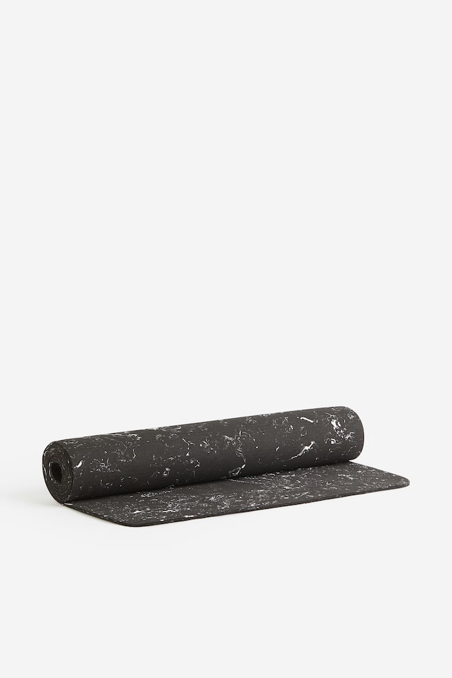 Yoga mat - Black/Marble-patterned - 1