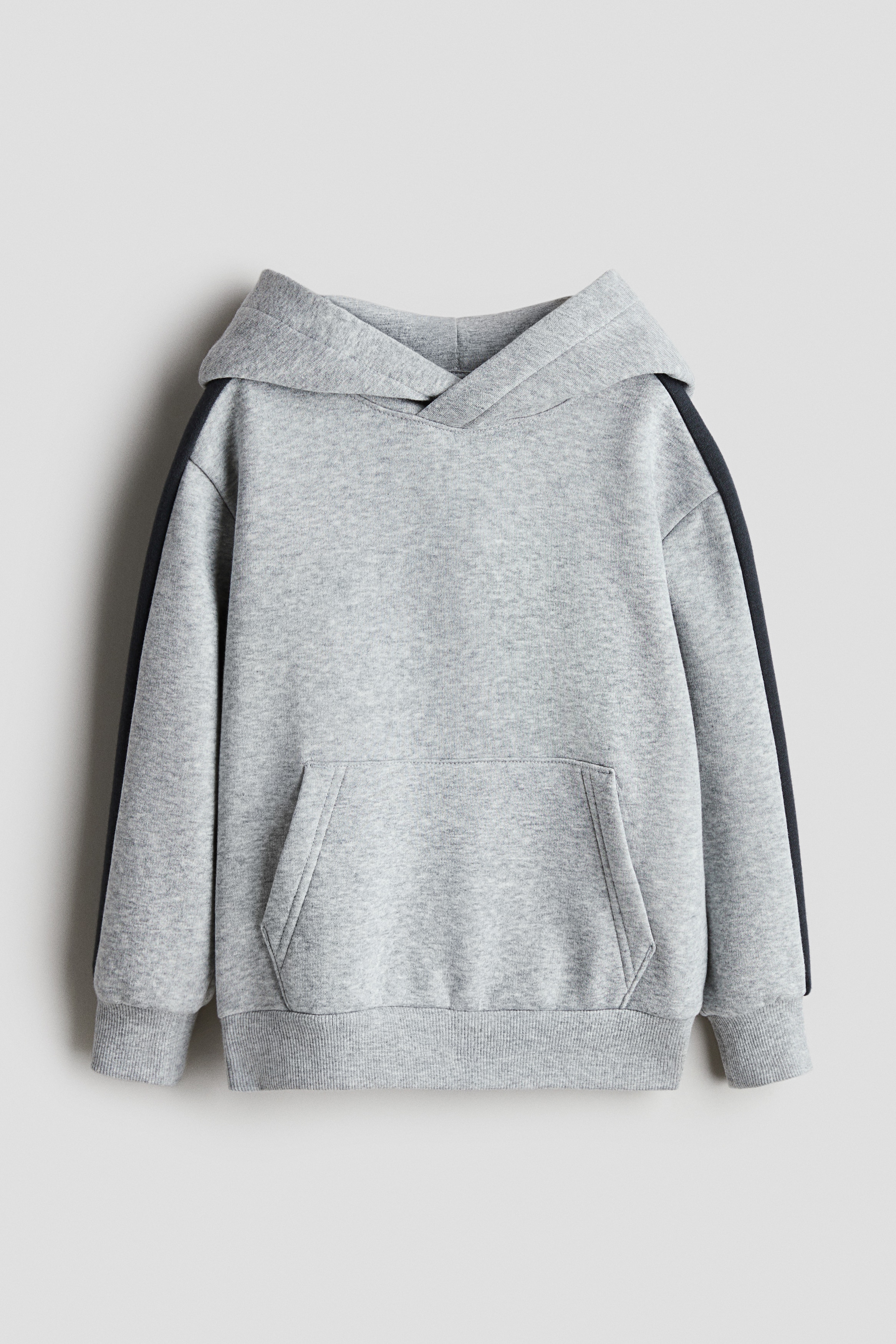 Boys - Grey marl Contrast-panel hoodie - Size: 8-10Y  - H&M