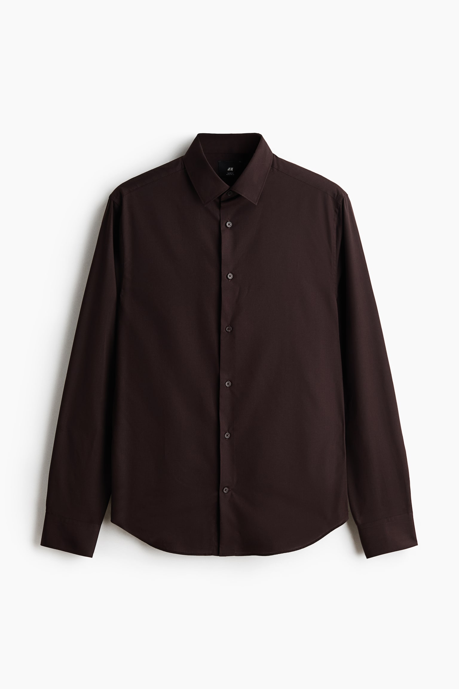 Slim Fit Easy-iron shirt - Dark brown/Light pink/Striped/Blue/Striped/Dark grey/White/Black/Light blue/Light blue/Striped/Khaki green/Navy blue - 1