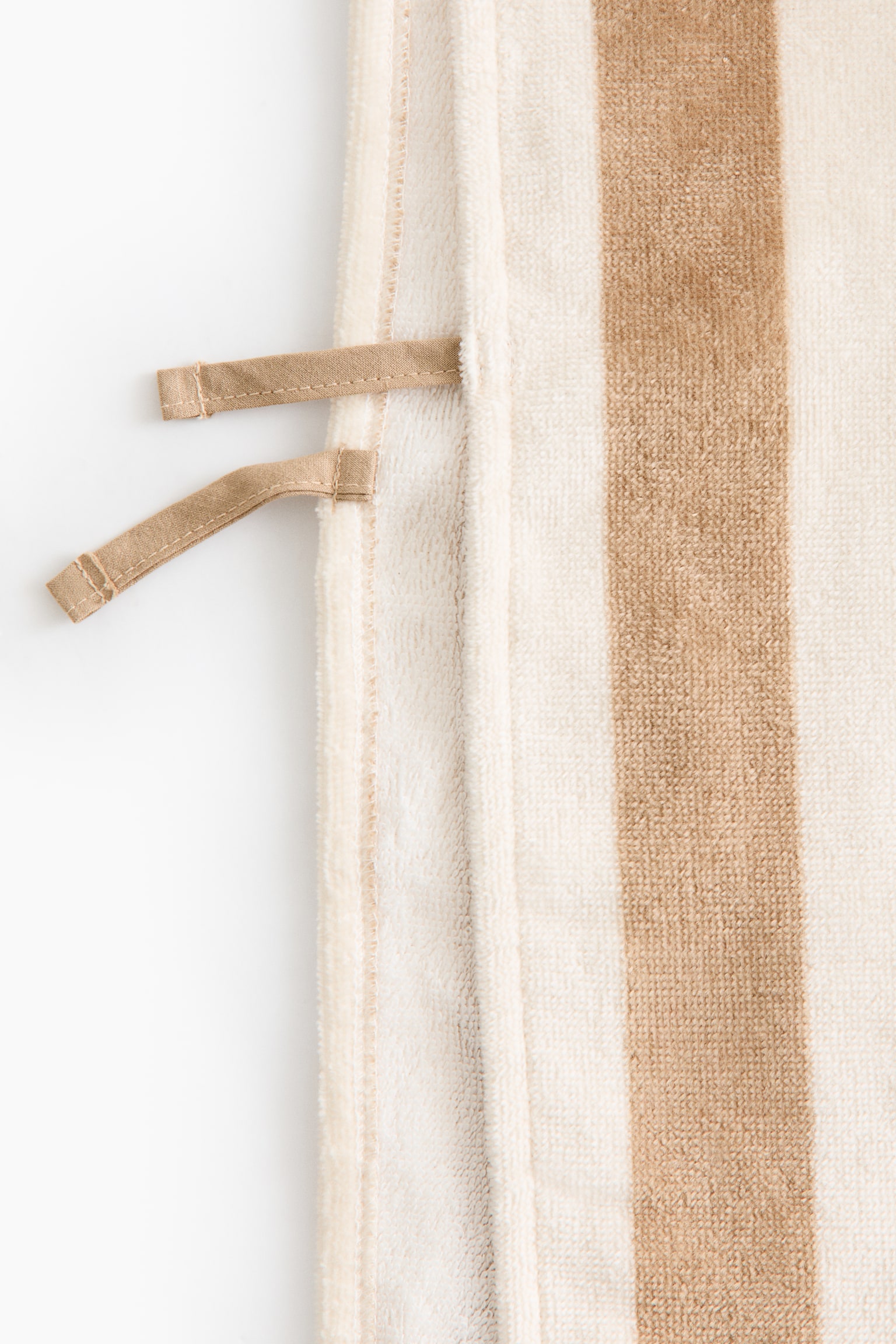 Striped cotton towel cape - Light brown/White striped/Green/White striped/Light pink/White striped - 4