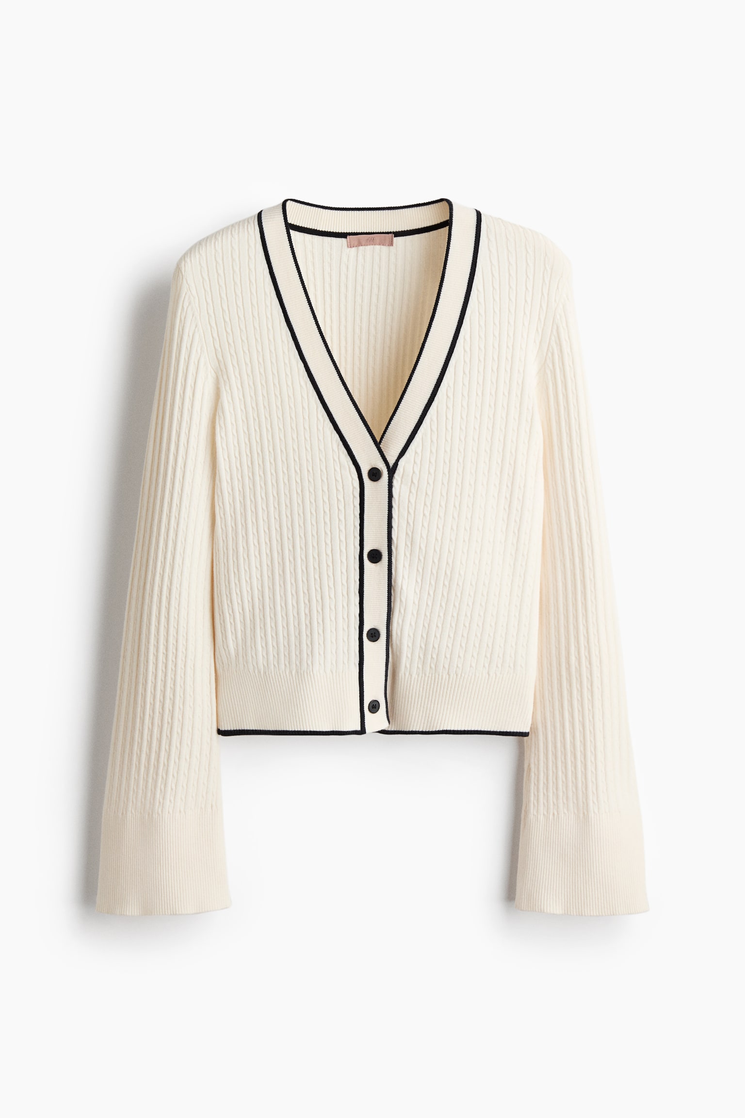 Cable-knit cardigan - Cream - 1