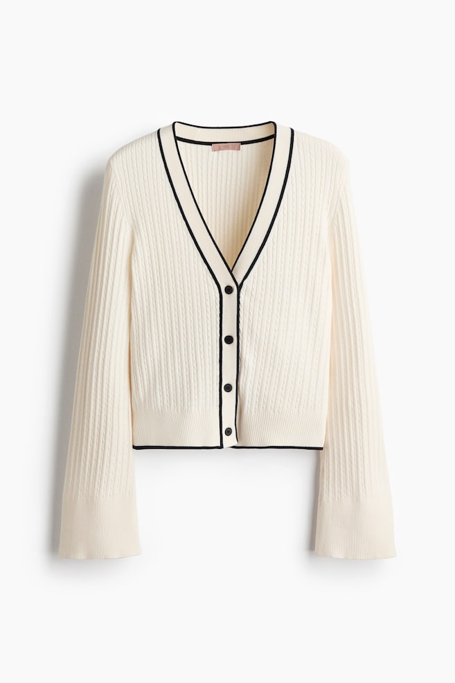 Cable-Knit Cardigan - Cream - 1