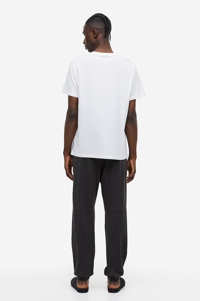 2-pack Regular Fit Pyjamasbukse - Sort/Mørk gråmelert/Grå/Gråmelert/Lys gråmelert/Marineblå - 3