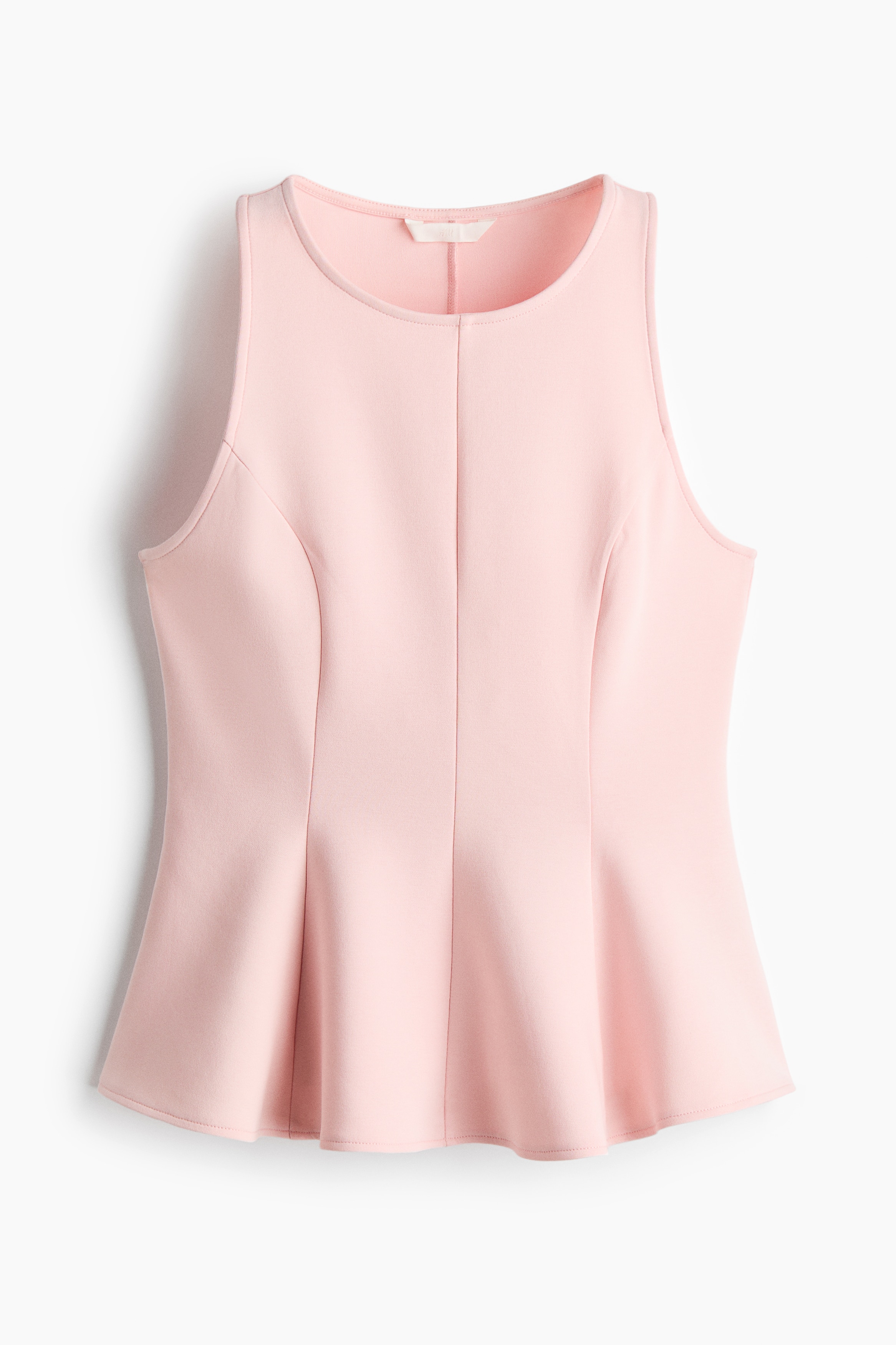 Sleeveless peplum top - Light pink/Red/Burgundy