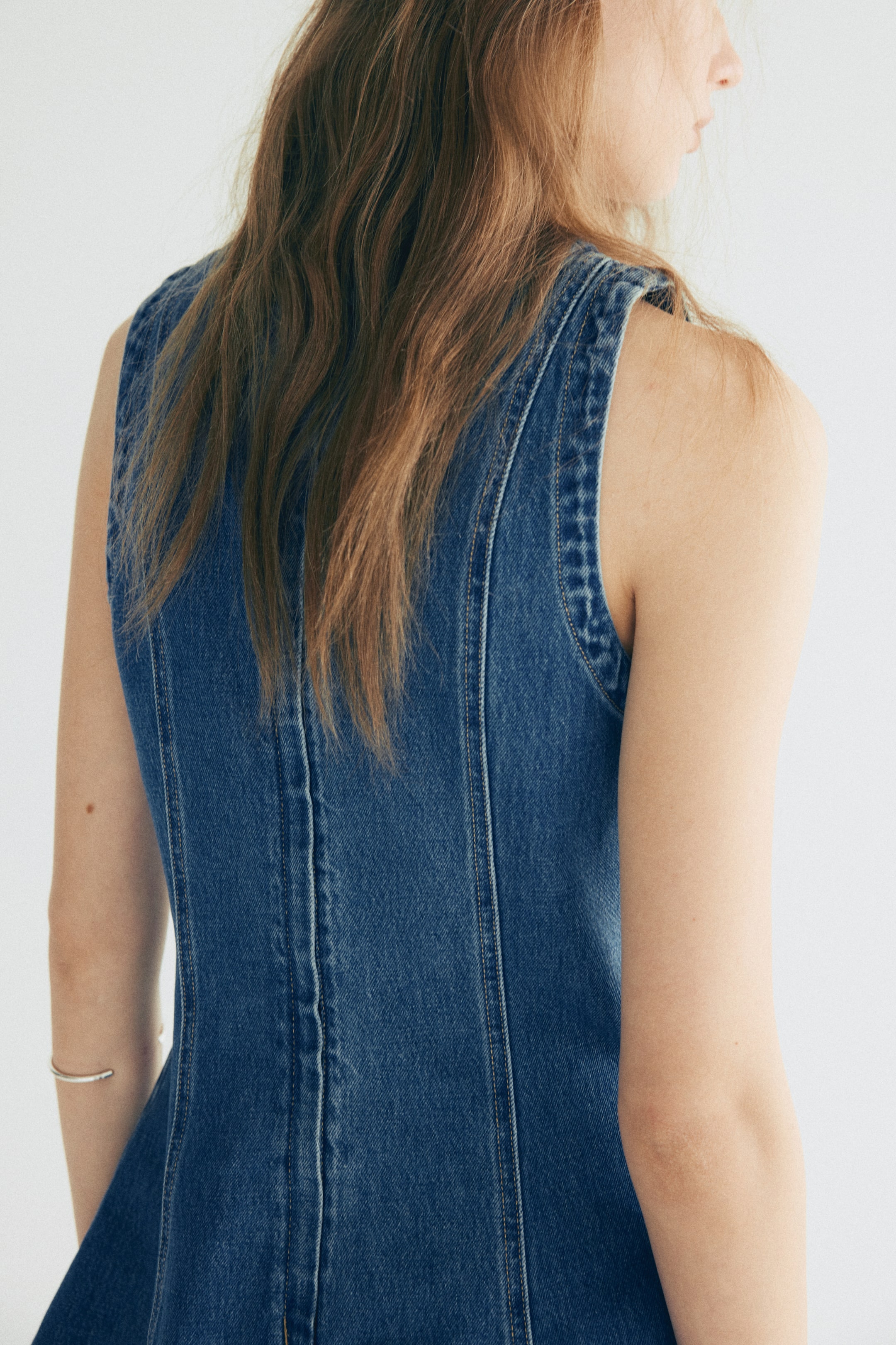 Robe en denim avec jupe évasée