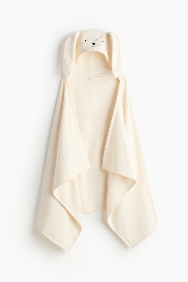 Hooded Bath Towel - Natural white/rabbit/Light beige/Light beige/leopard/Green/dinosaur - 1