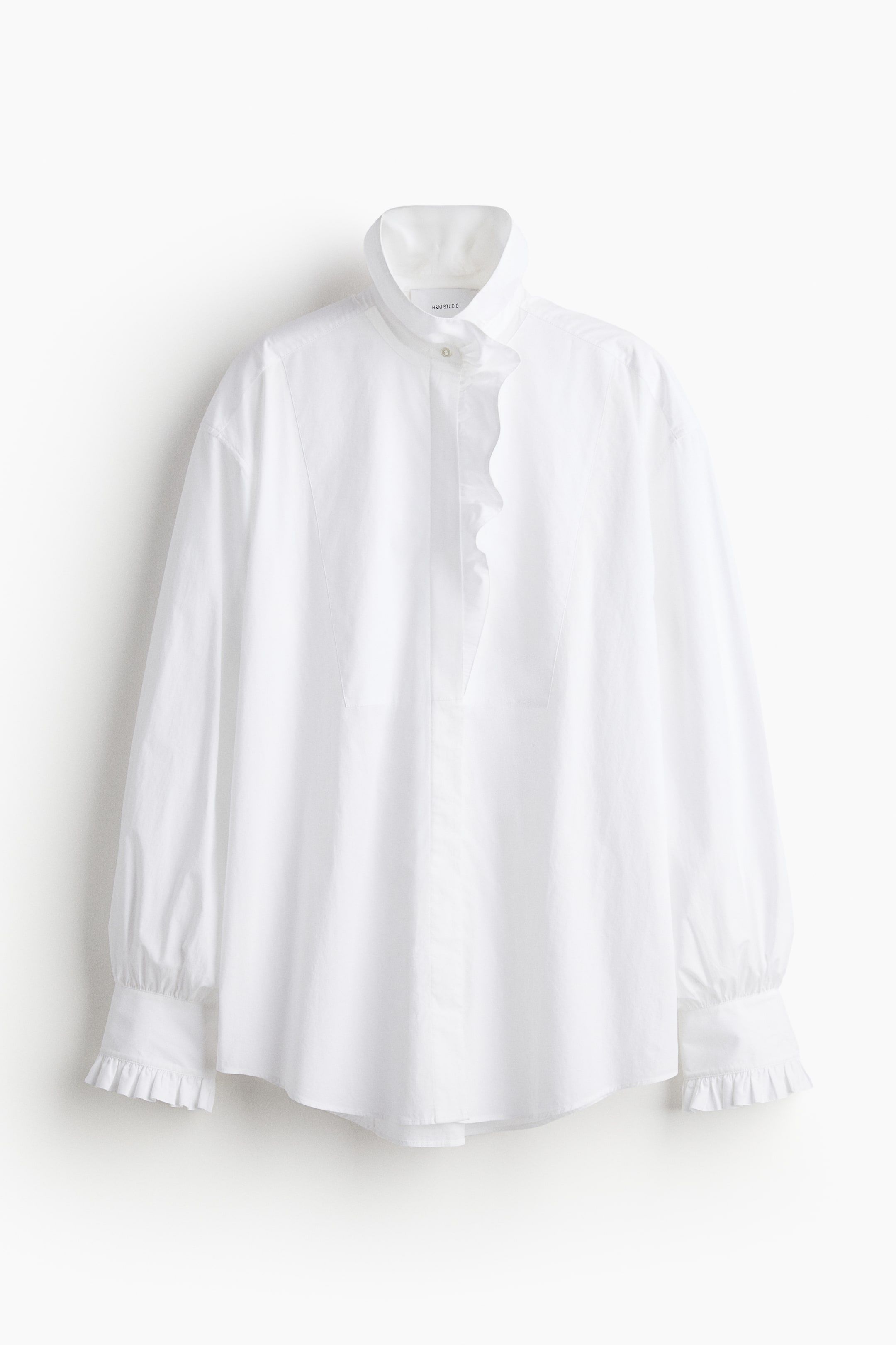 View larger image: Frill-trimmed cotton shirt - White - Ladies | H&M 6