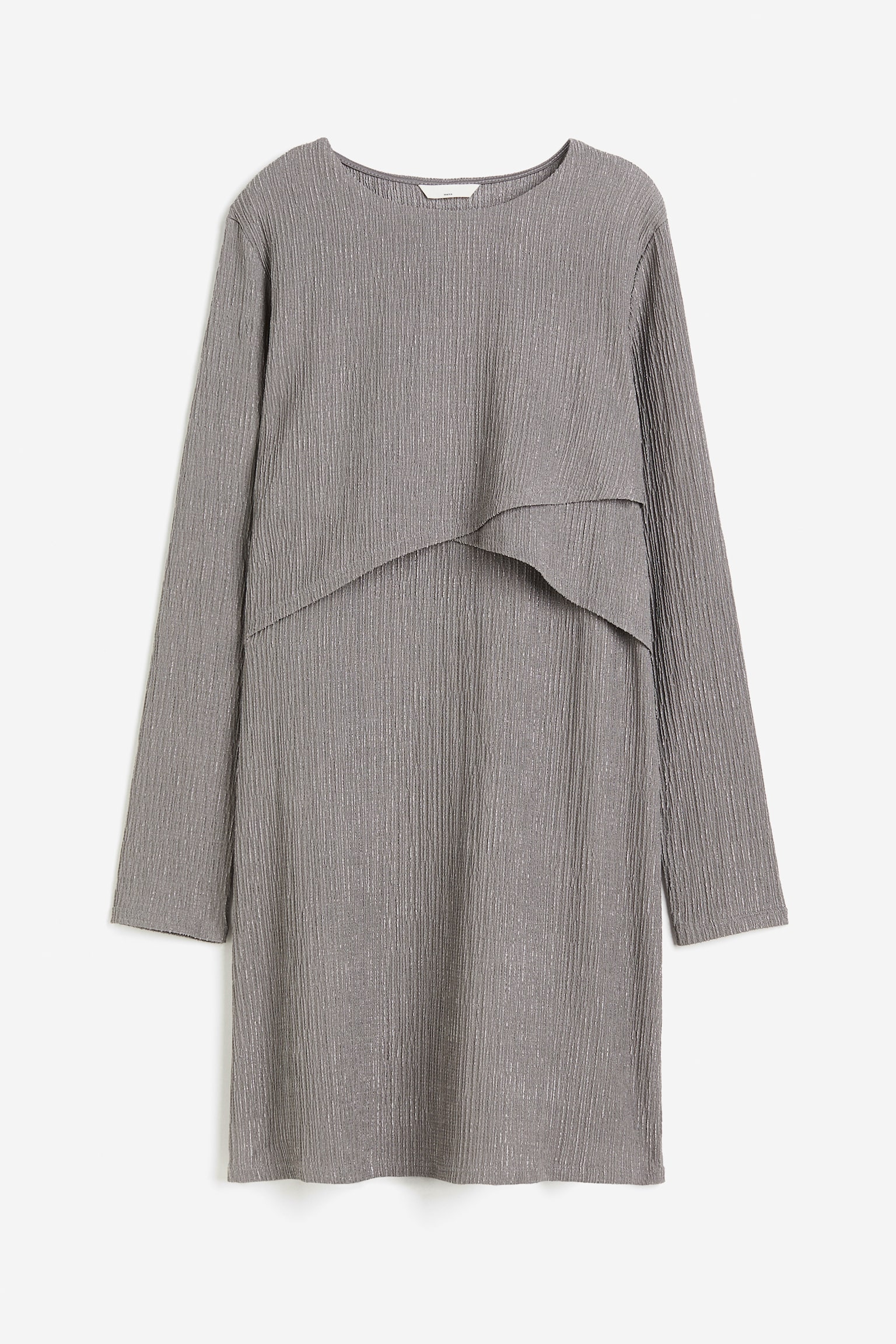 MAMA Crinkled nursing dress - Grey/Black - 1