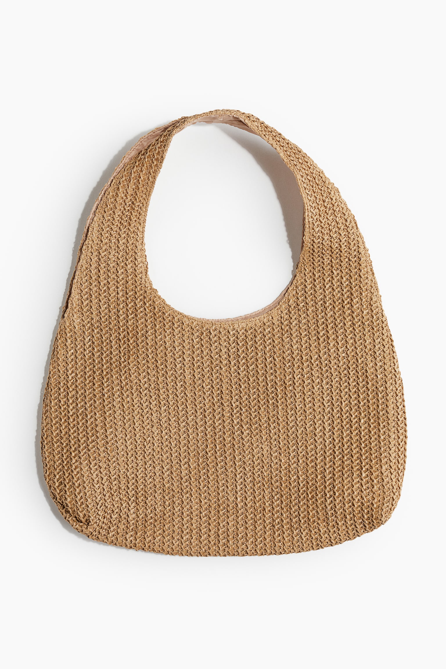 Straw Shoulder Bag - Dark beige/Beige - 2