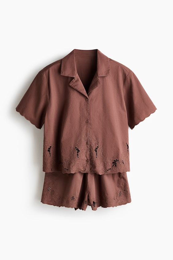 Женская пижама H&M с ажурной вышивкой