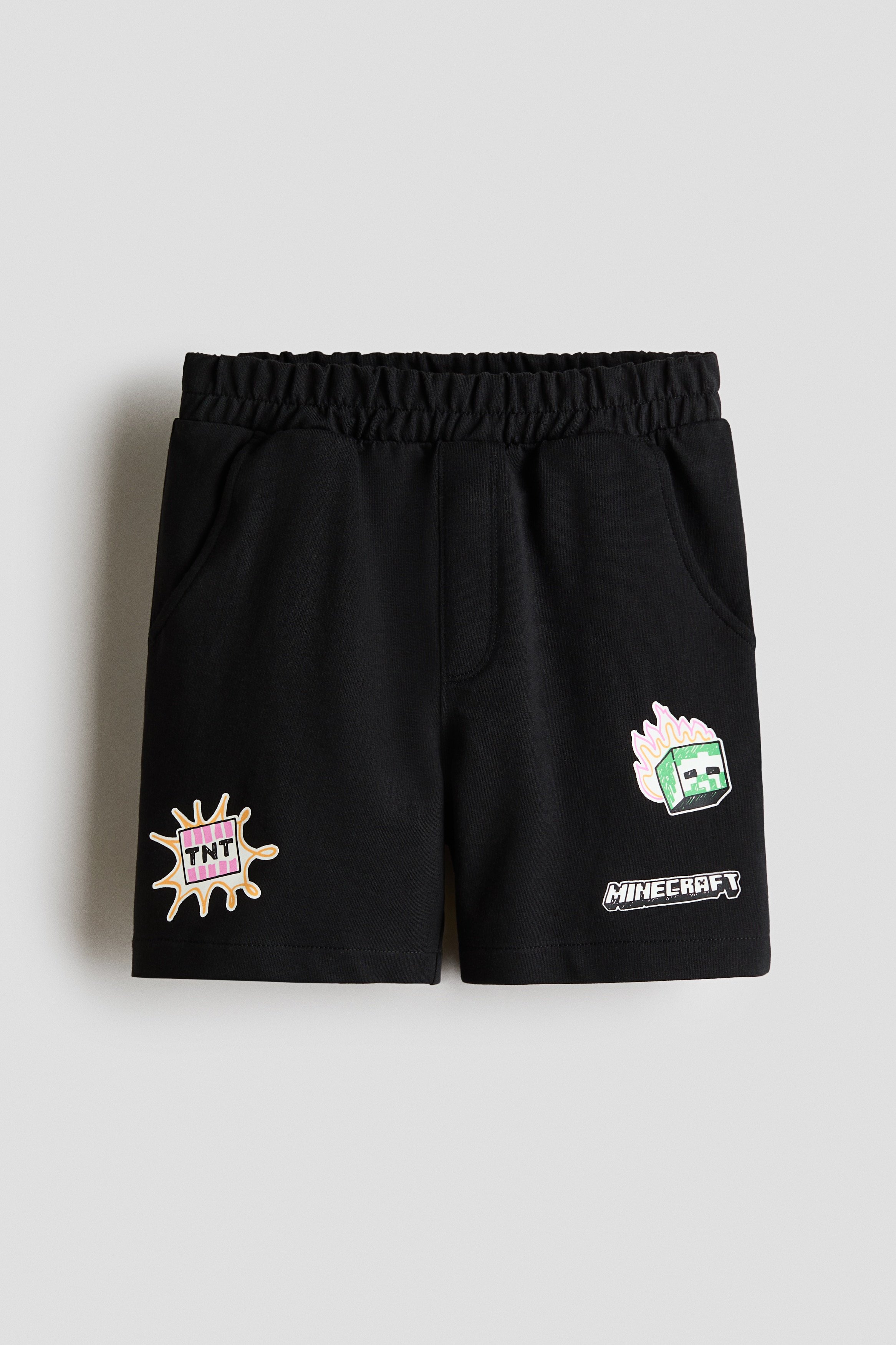 프린트 스웨트 쇼츠 - 블랙/마인크래프트/라이트 그레이 멜란지/마인크래프트/라이트 그린/마인크래프트
