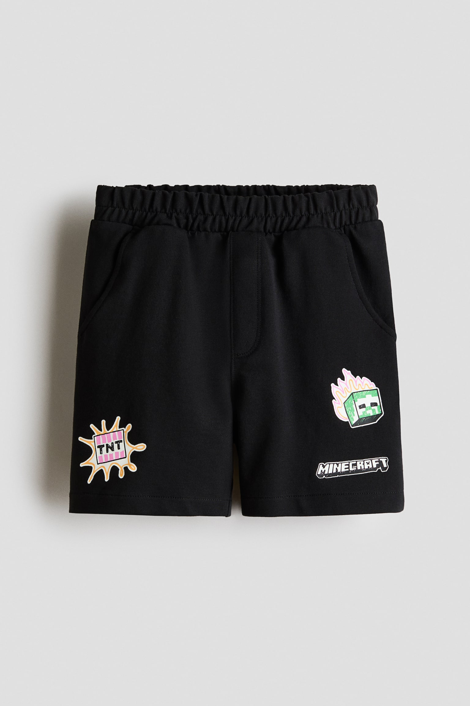Printed sweatshorts - Black/Minecraft/Light grey marl/Minecraft/Light green/Minecraft - 1