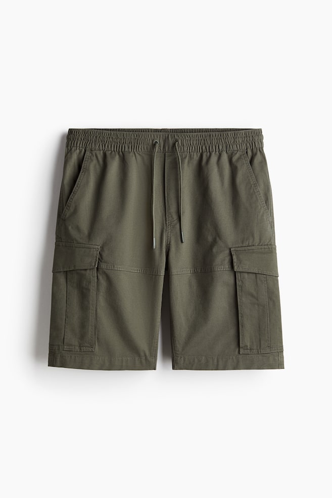 Cargoshorts aus Twill Regular Fit - Khakigrün - 1