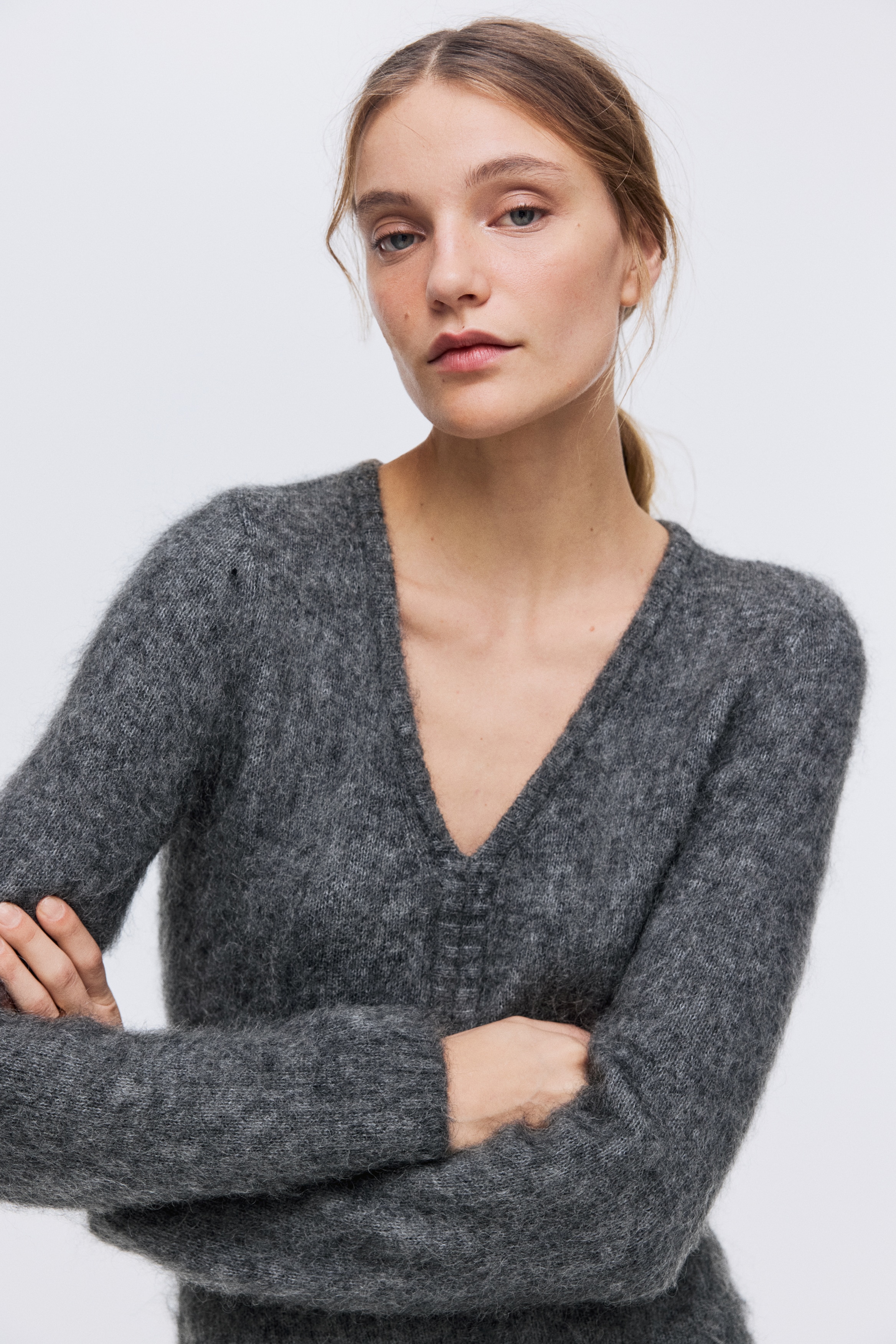 Open-back mohair-blend dress