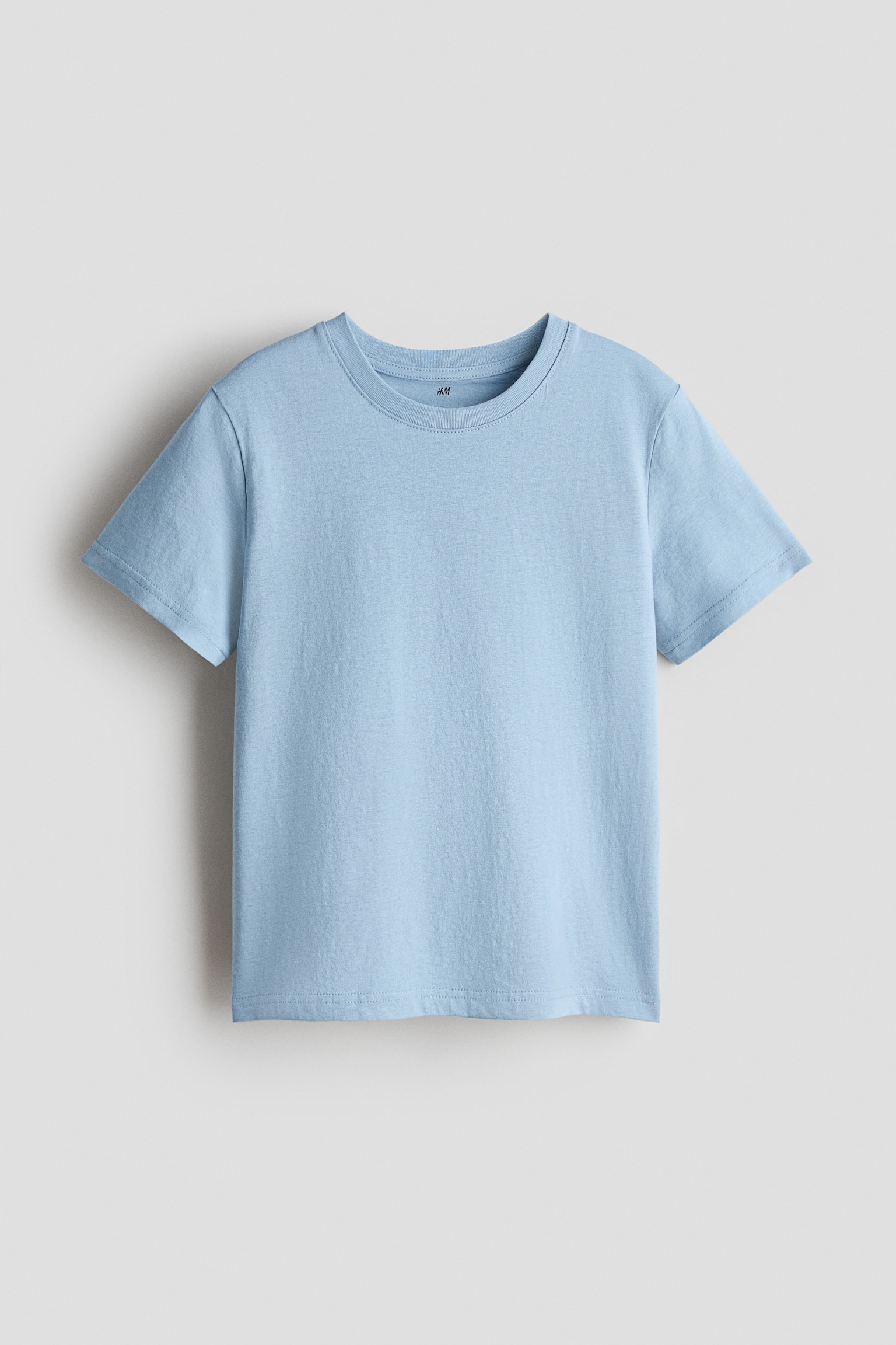 T-shirt in cotone-Blu polvere chiaro - 1